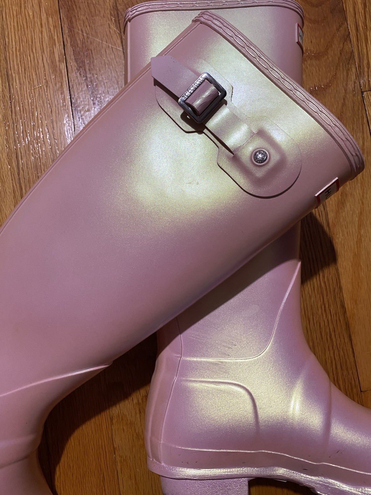 Hunter Women’s Tall Rain Boots Size 6 Glossy Shiny Pink