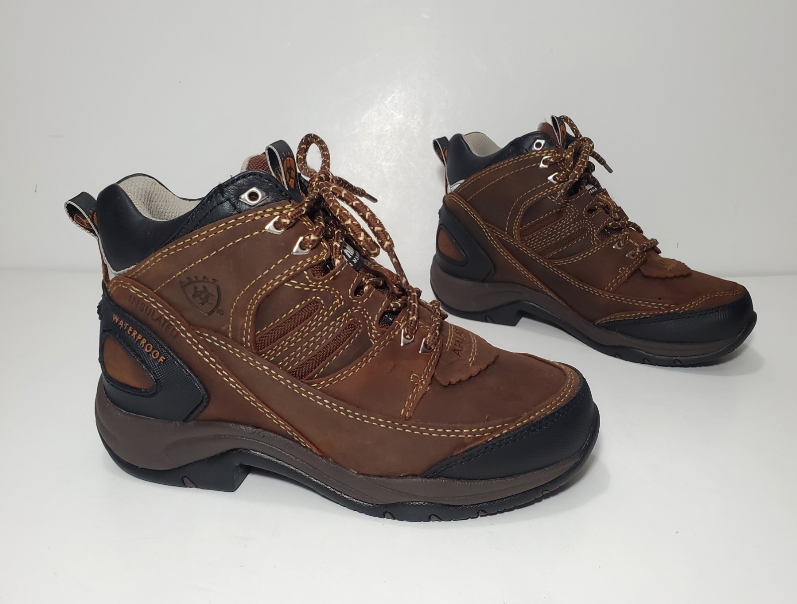 Ariat Terrain Waterproof Boots Womens 6.5 Copper Leather Hiking Endurance Riding