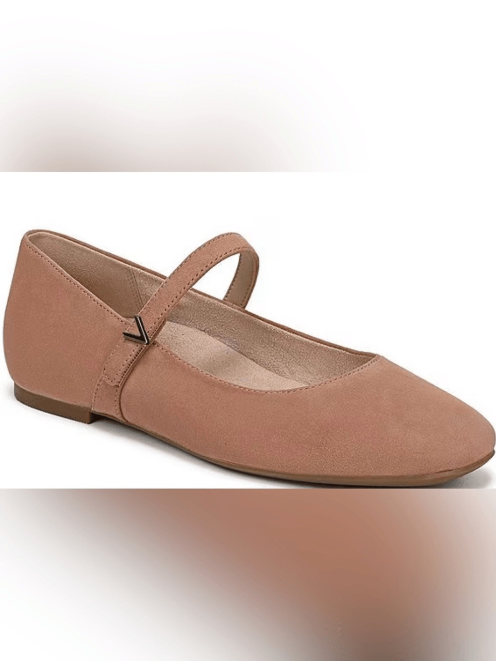 Vionic Alameda Mary Jane Flats Womens Blush Suede Square Toe Comfort Shoes 9.5