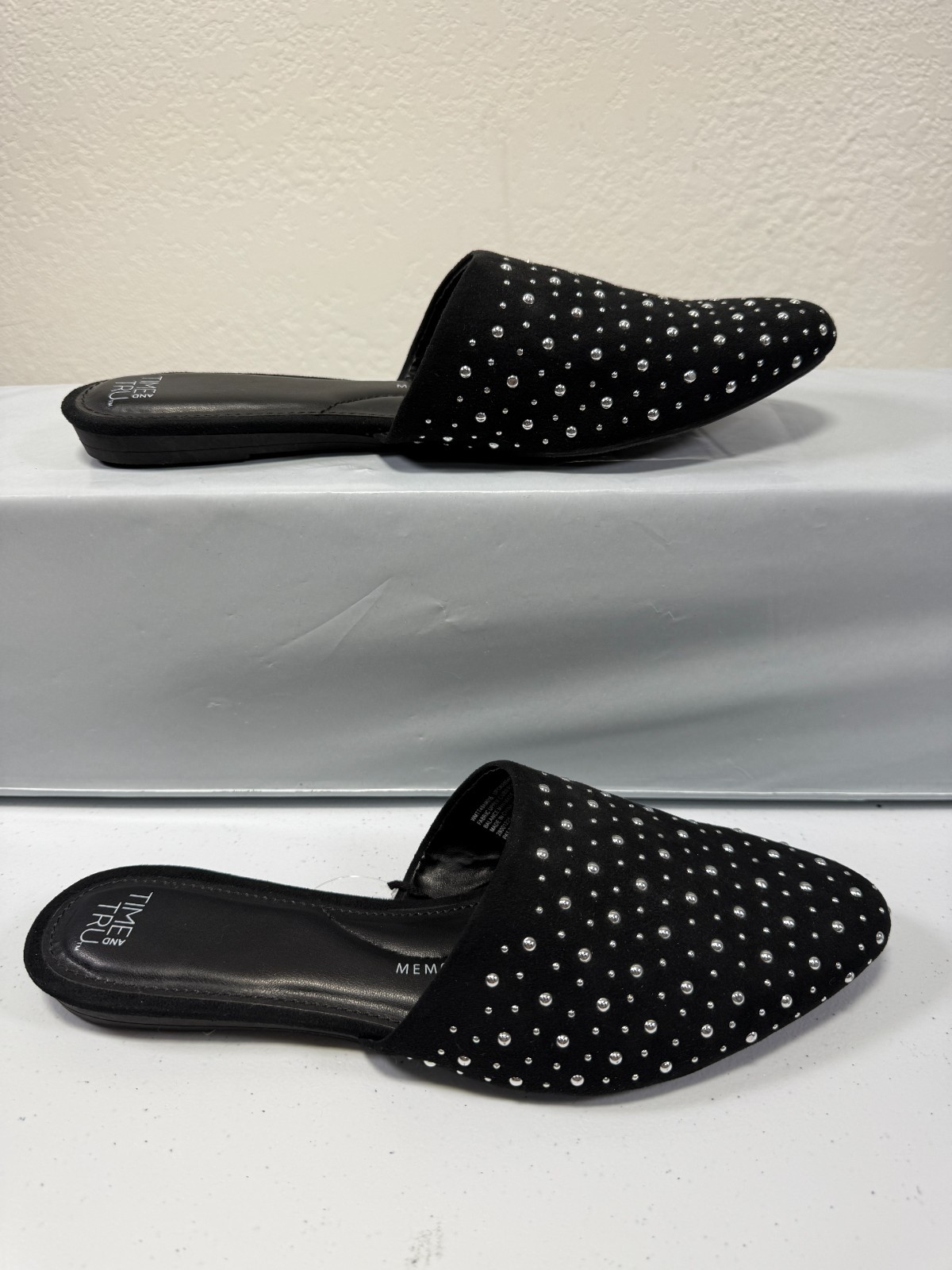 Women’s, Time and Tru Comfort Sandal Denim Blue Slides Flats, Sz 8, (New,W/tags)
