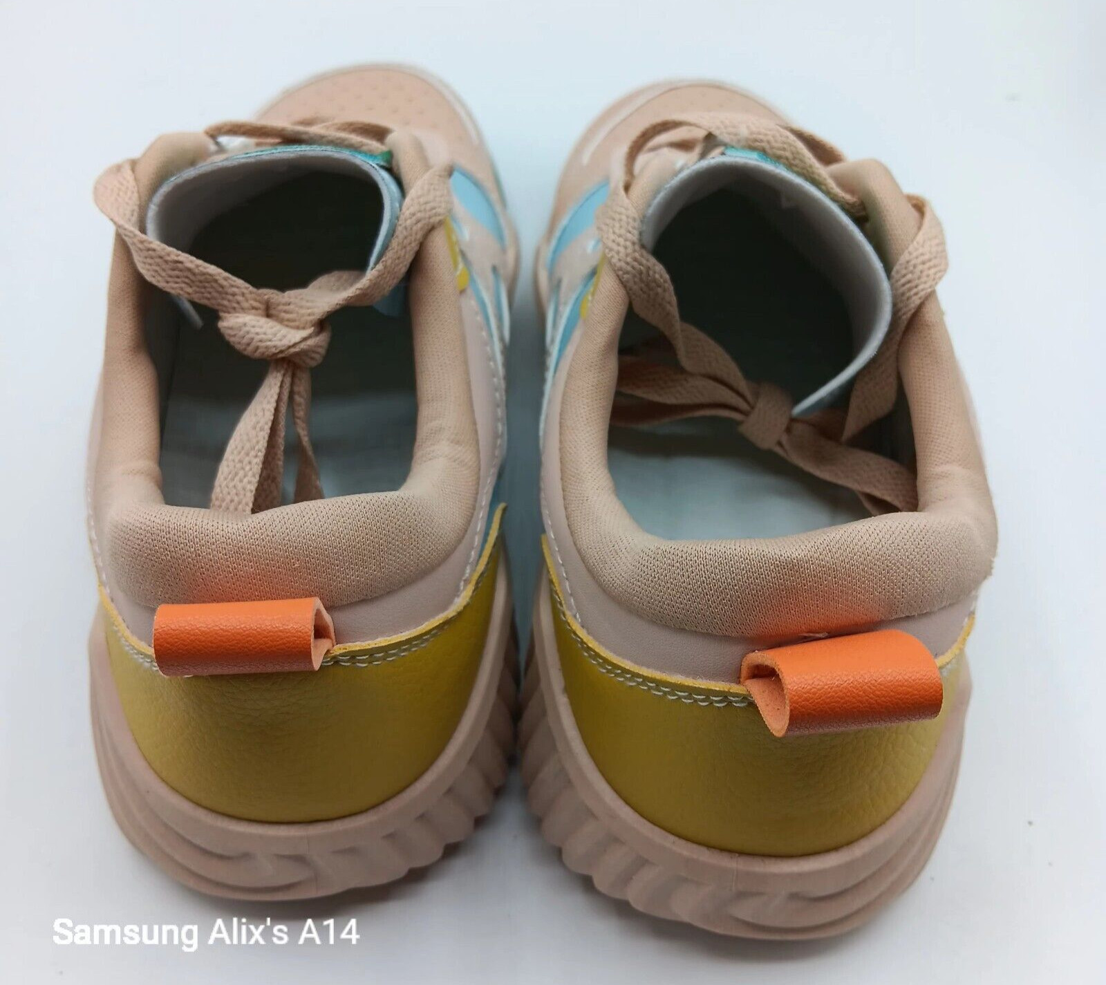 Fashion Rigthoialn Casual Beige Blue Shoes Women Sz 40 US7