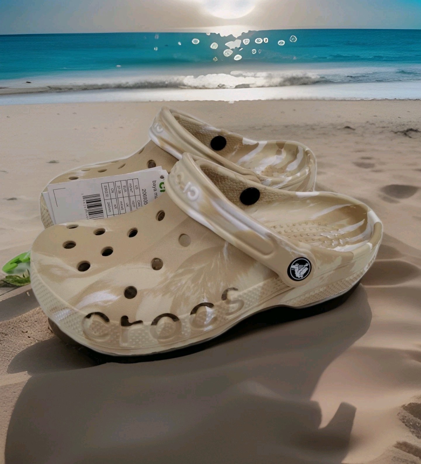 Crocs Unisex Baya Marbled Clog Chai Multi – US Men 8 Women 10 EU 41-42 Brand New
