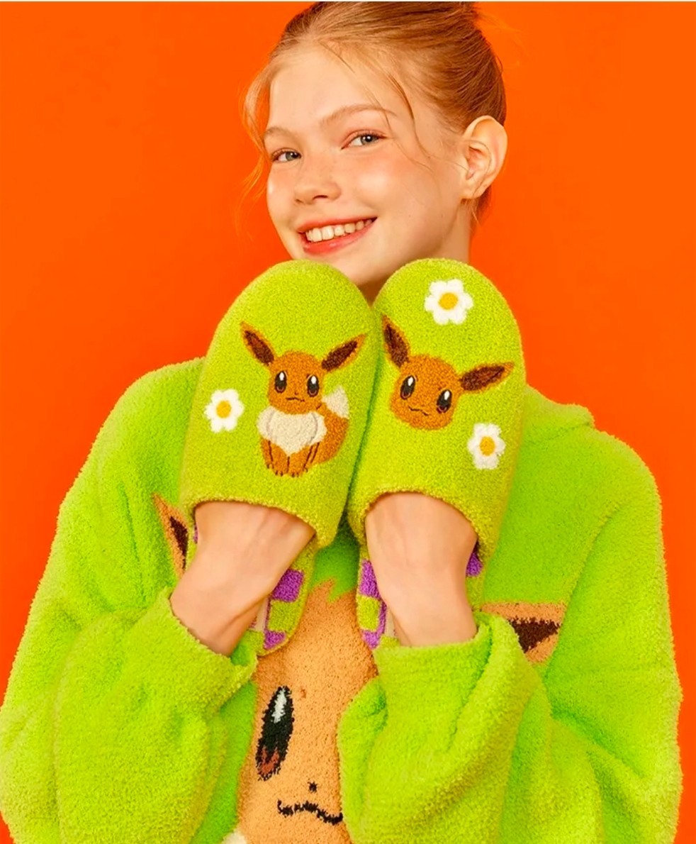 Pokemon x Wiggle Wiggle Terry Home Slippers Pikachu Eevee Snorlax Ditto Korea