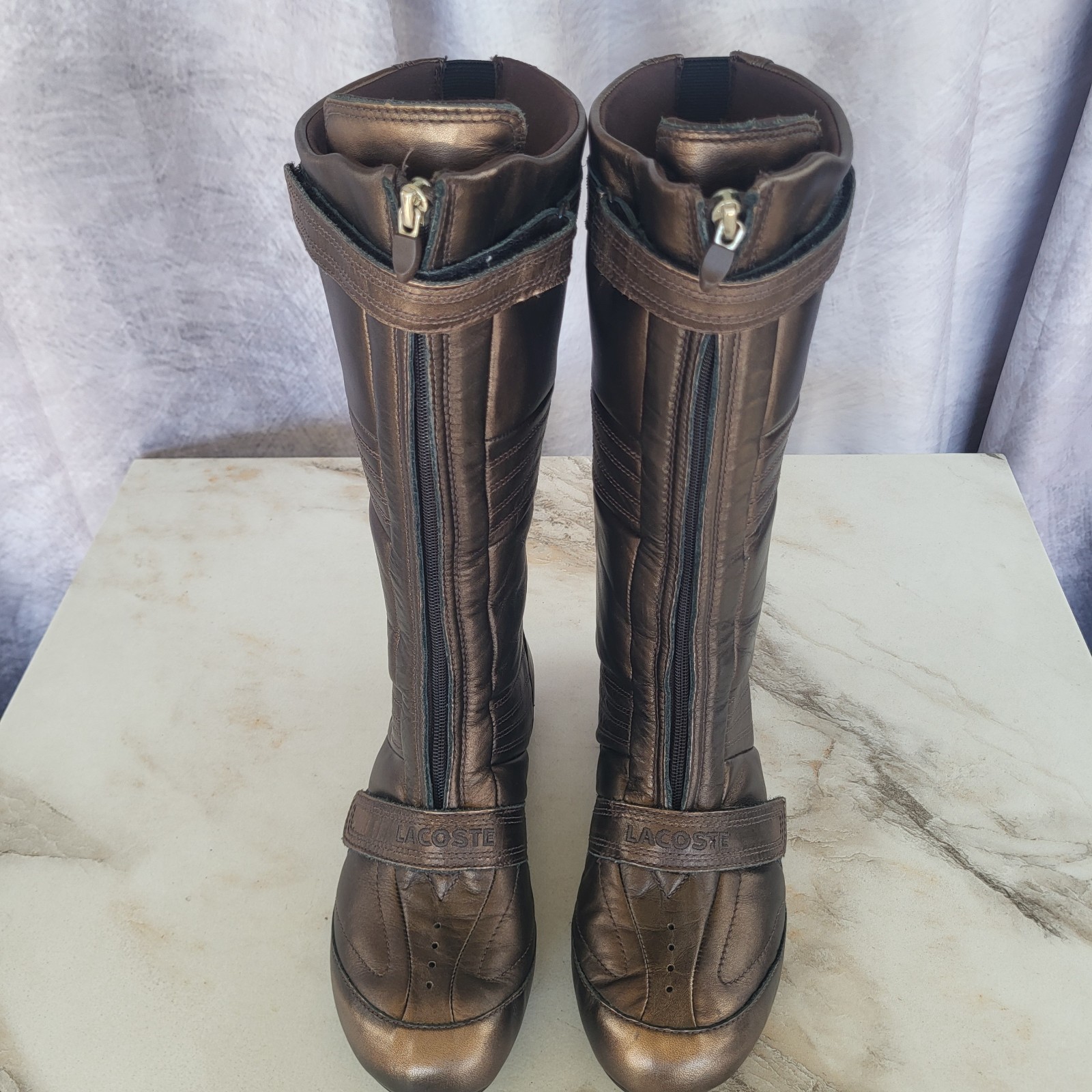 Rare Lacoste Futro Solar Earl 93T Sport Knee High Riding Boots Size 6.5