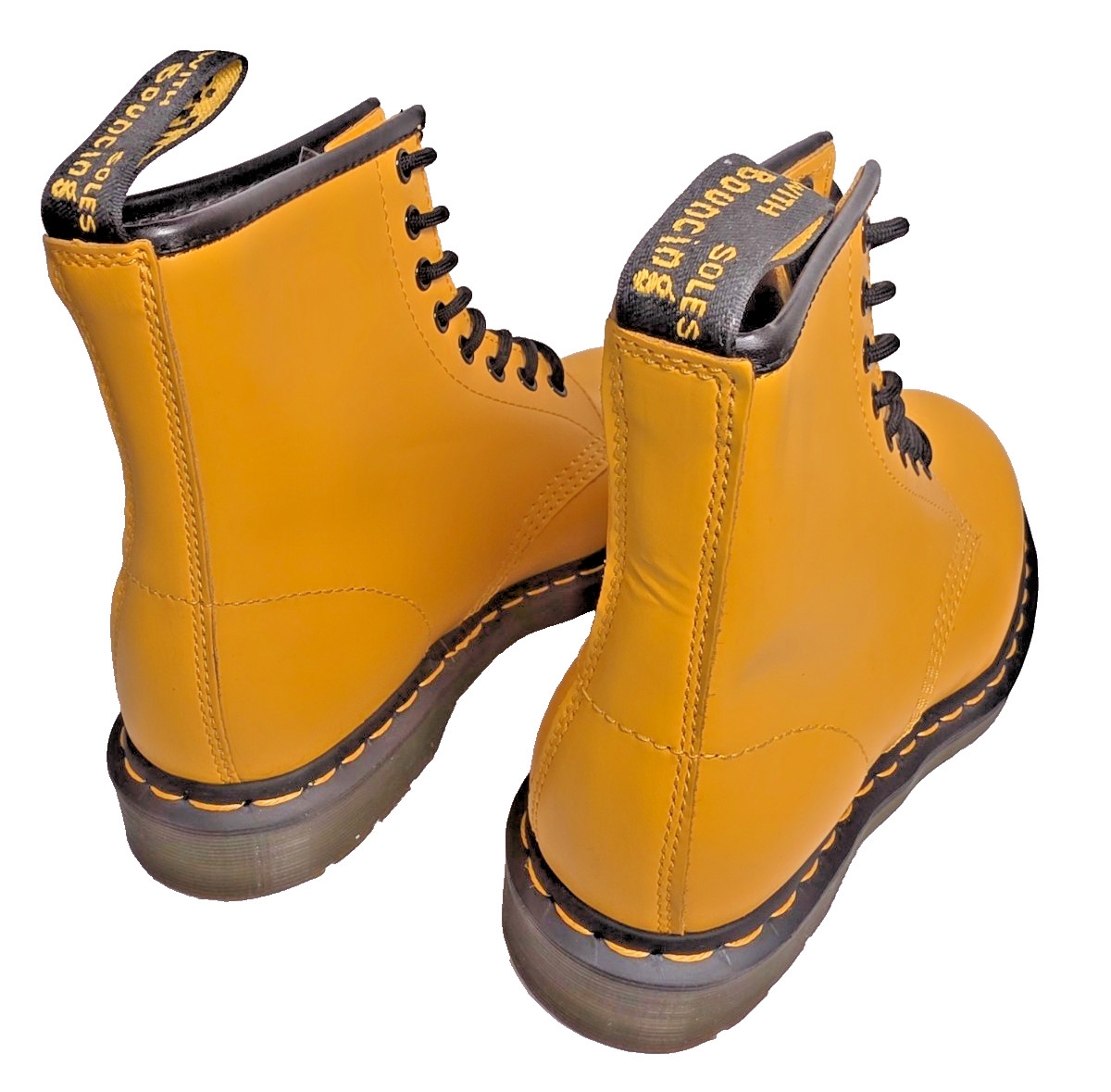 New Dr Martens 1460 Smooth Leather Yellow Combat Boots Men 7 Women 8 Lace Up