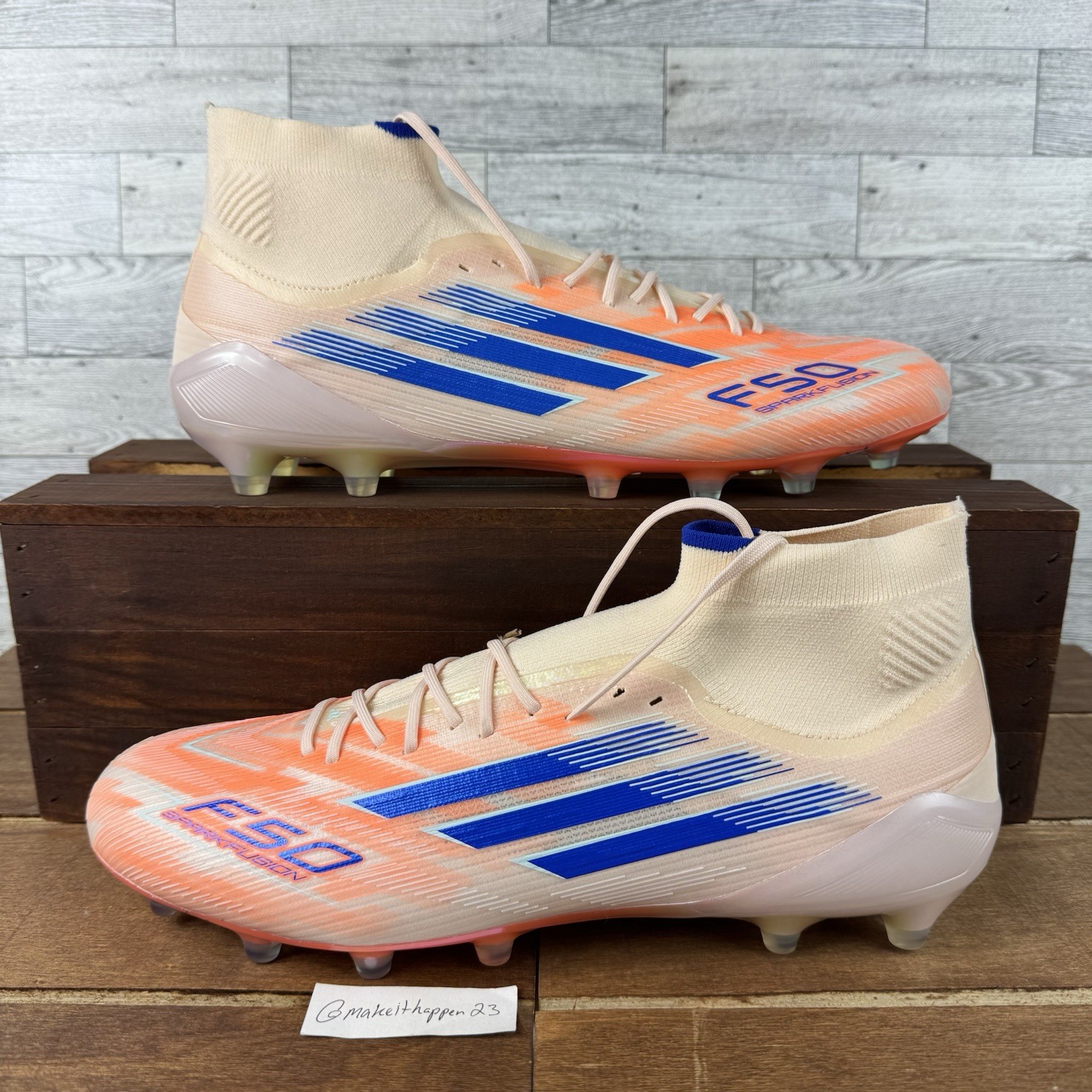 Adidas F50 Sparkfusion Elite Mid FG AG Soccer Cleats Orange JH7647 Women Size 12