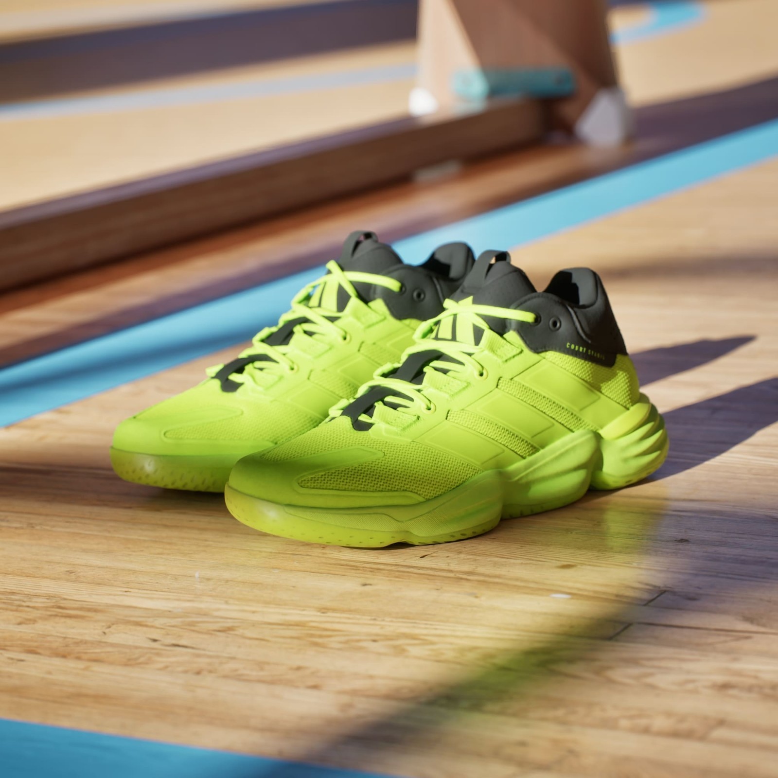 adidas Court Stabil Indoor Shoes support & ventilation Lemon sneackers M9/ W10