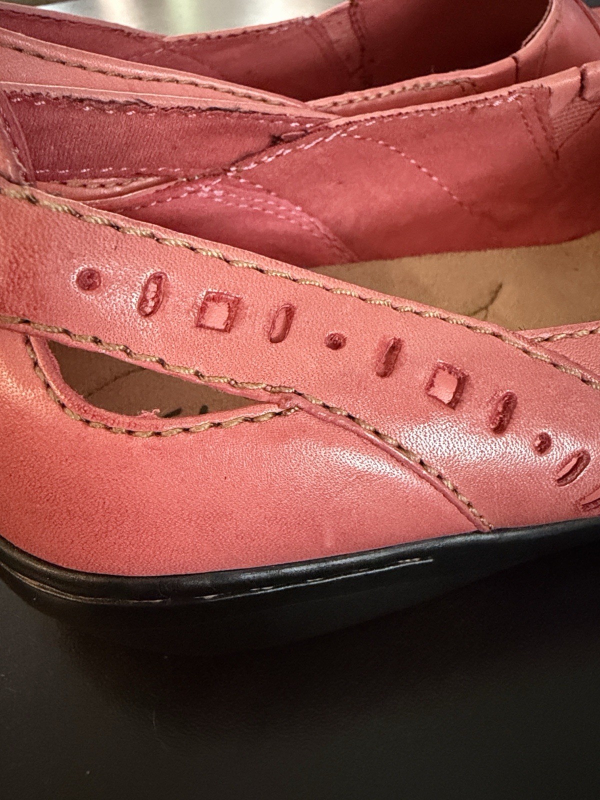 Clarks Evianna Fig4 Coral Leather Mary Jane Slip-On Comfort Shoes 9W