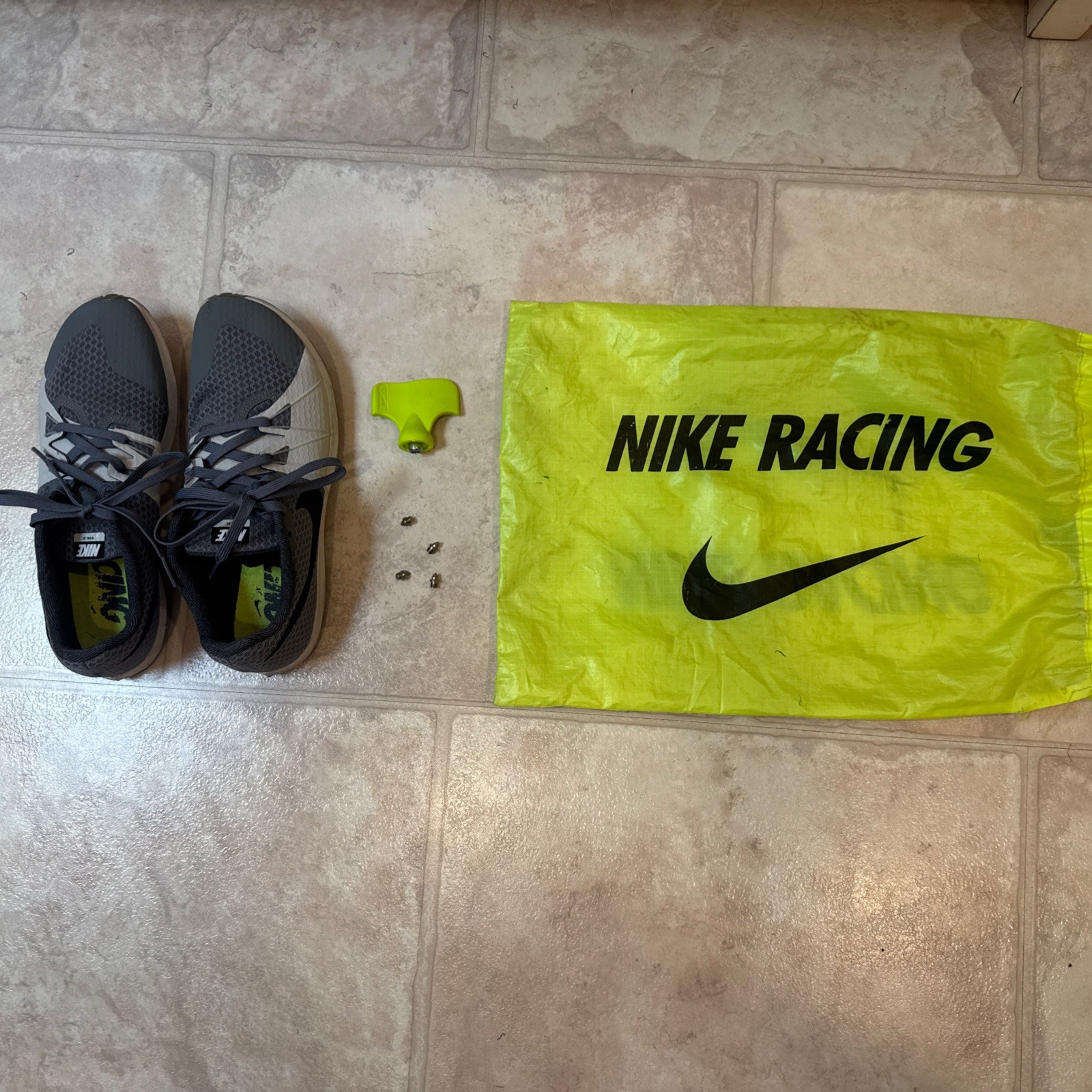 Nike Rival XC Racing Spikes Gray Track Shoes US 9 904717-002 w/ Bag & Spikes