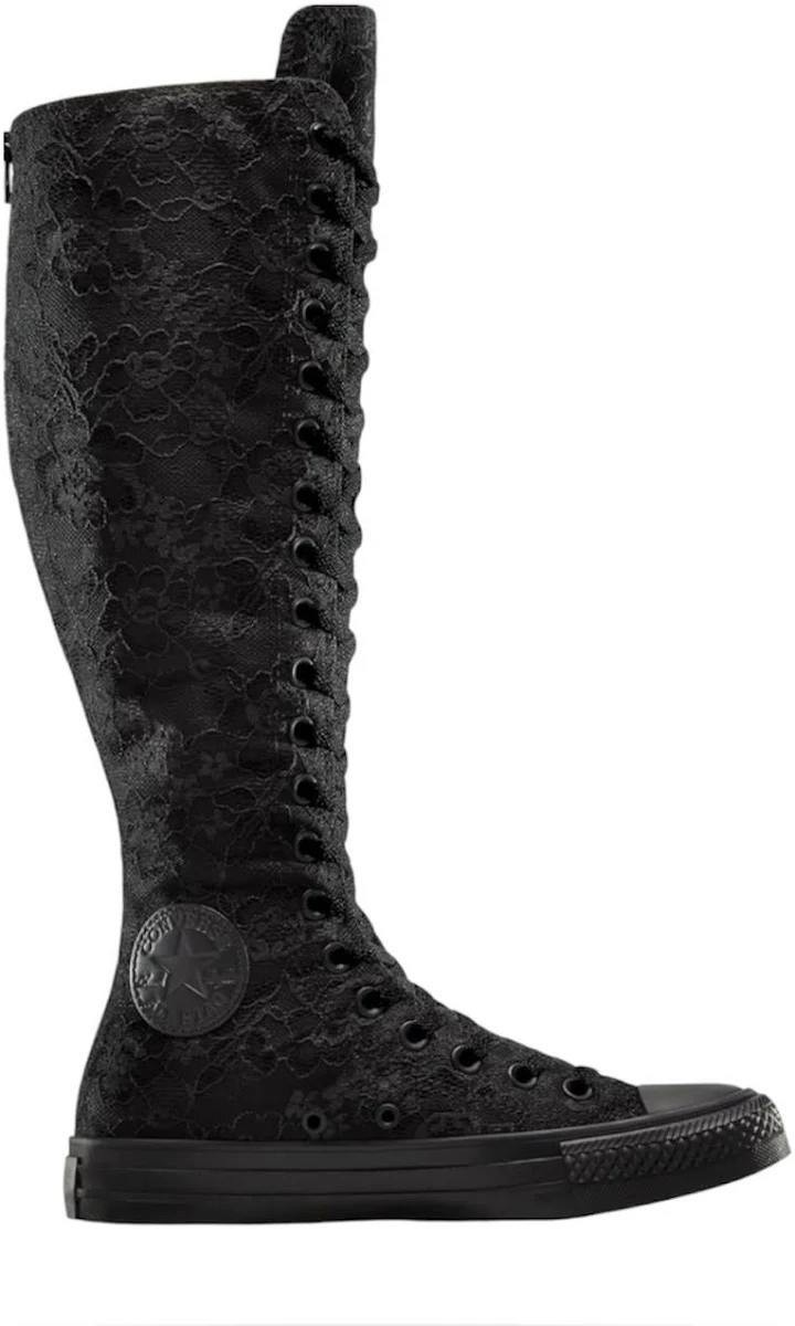 Converse Chuck Taylor All Star XX Hi Black Lace Knee High Boots sizes 6.5