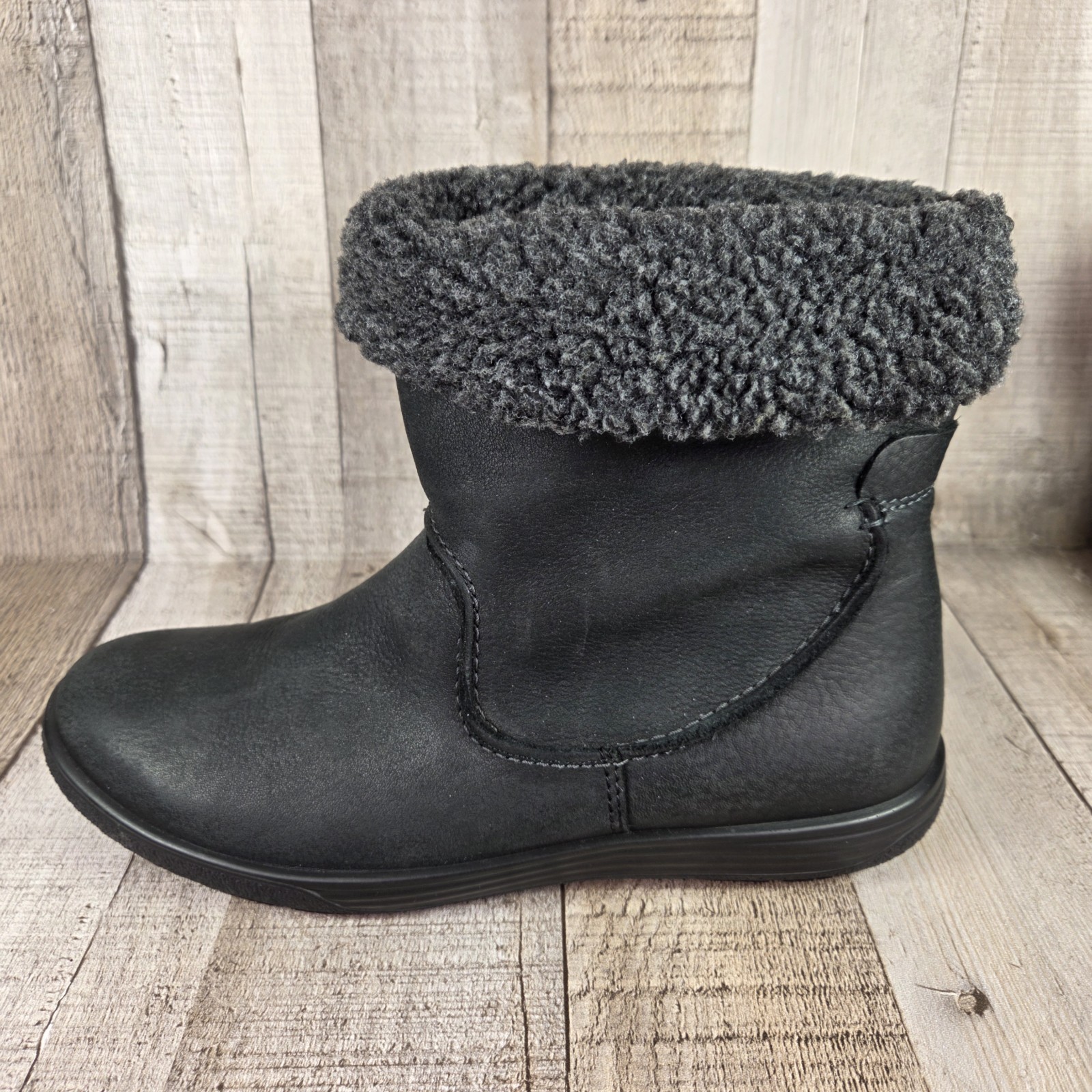 Ecco Chase II GTX Mid Black Boots Gore-Tex Nubuck Leather Women’s EU 37 US 6
