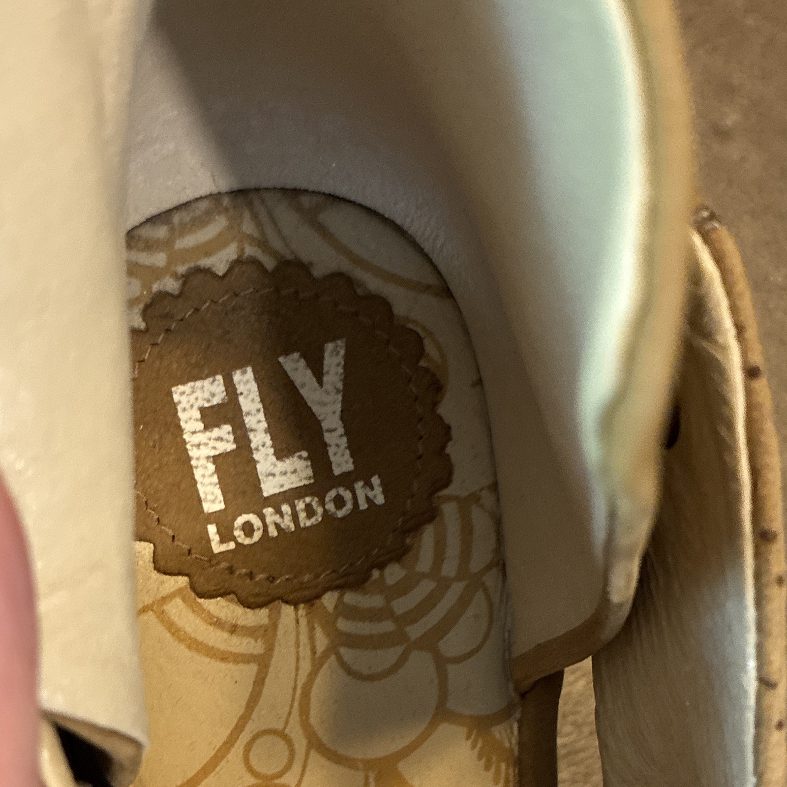 FLY London Women’s Perforated Leather Open Toe Wedge Lace-Up Bootie EU 38