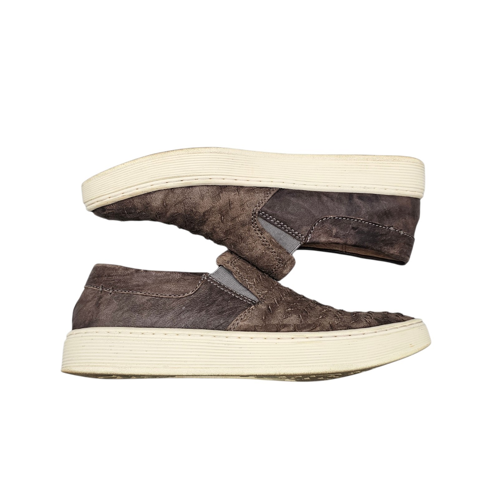 Sofft Women’s Size 9 M Somers Brown Textured Leather Slip On Sneakers Shoes