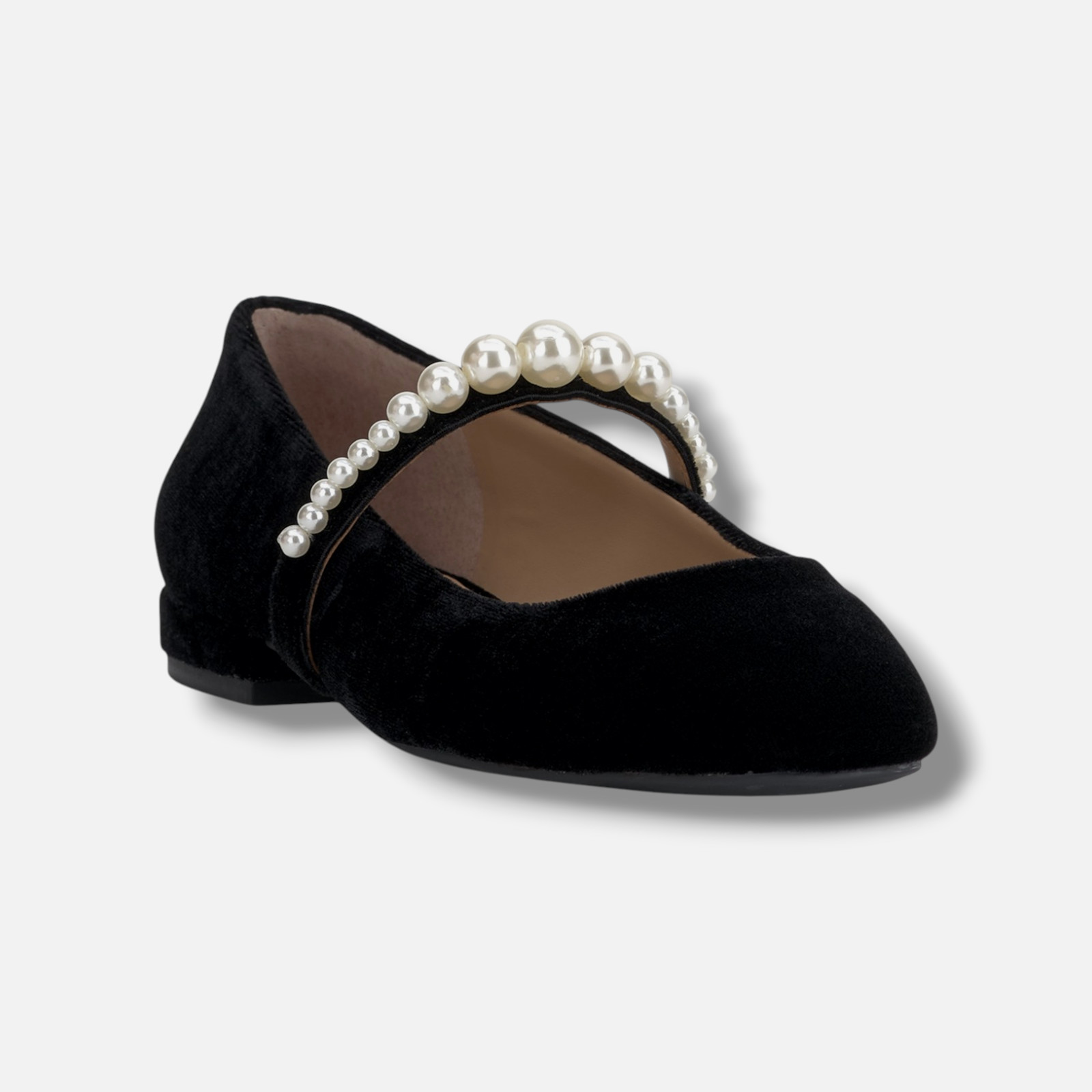 On 34th Women’s Black Sarrya Pearl Mary-Jane Flats Shoe Size 8.5M