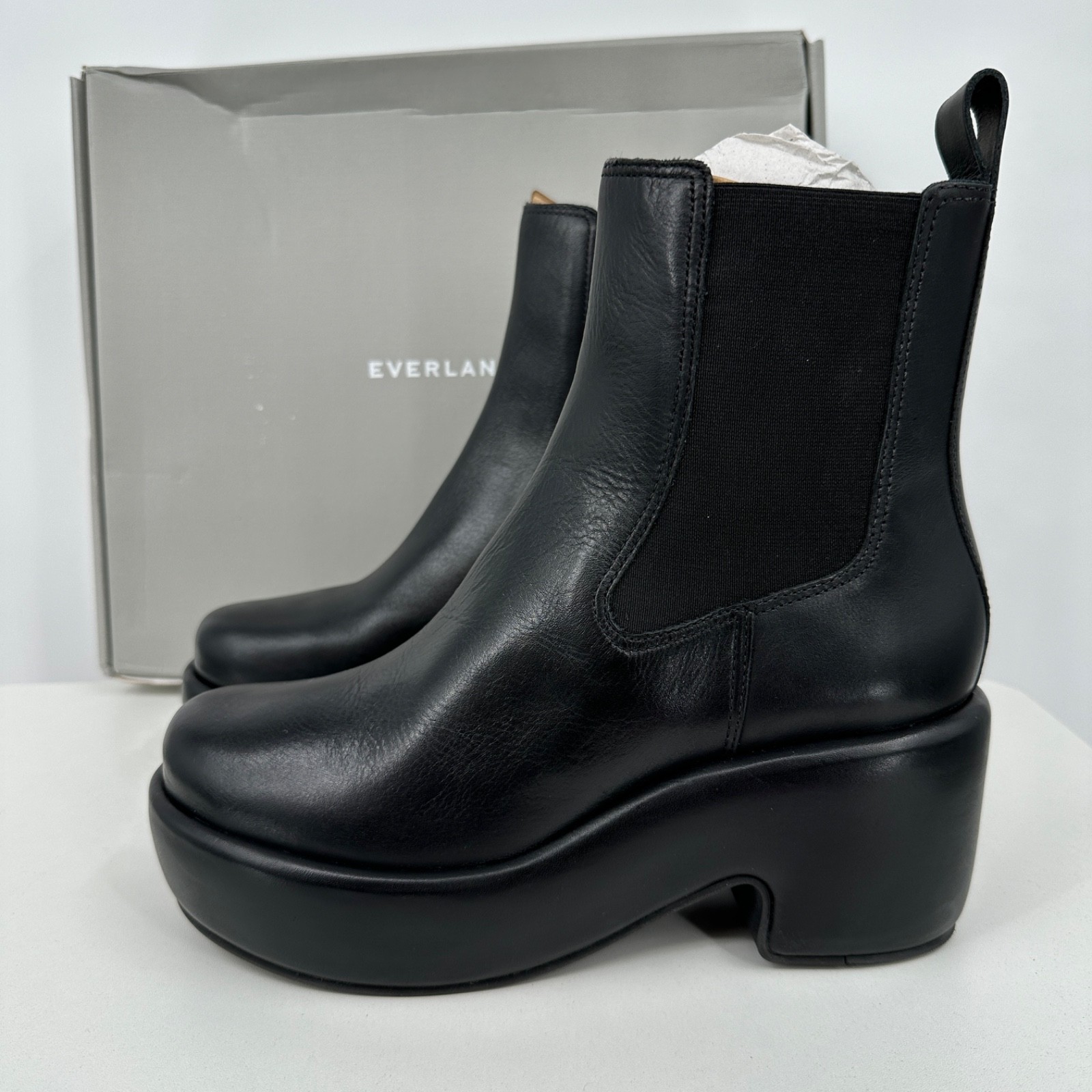 Everlane The Puffa Boot in Black size 9.5 Chelsea Ankle 3.25″ Chunky Platform
