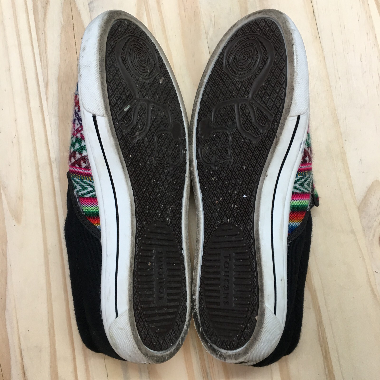 Toucans Shoes Mens 4 Womens 6 Inca Print Casual Slip On Loafer Flats Multicolor