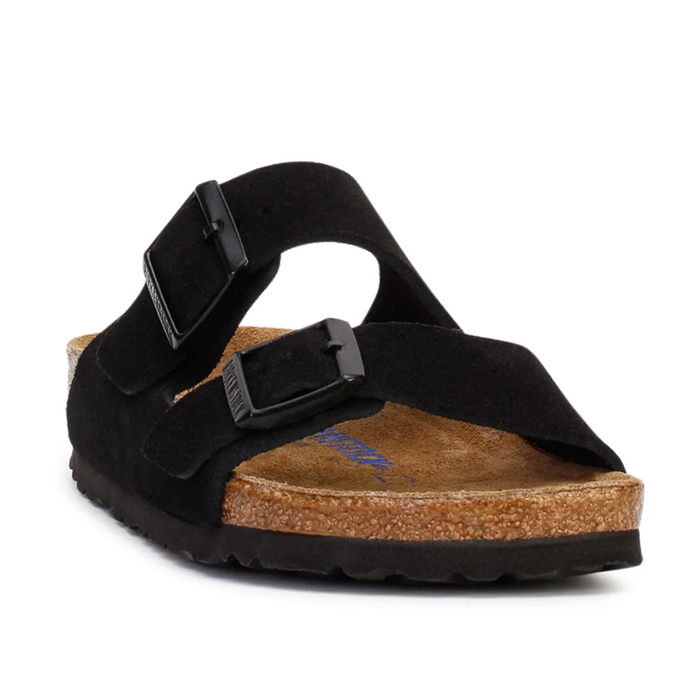 Birkenstock Arizona Black Classic Suede Soft Footbed Sandals Women’s Shoes