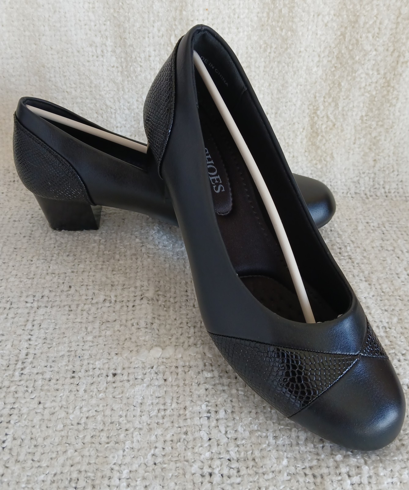 Women’s Orthopedic Low Heel Slip On Dress Shoes Arch Support Comfort Black Sz 7