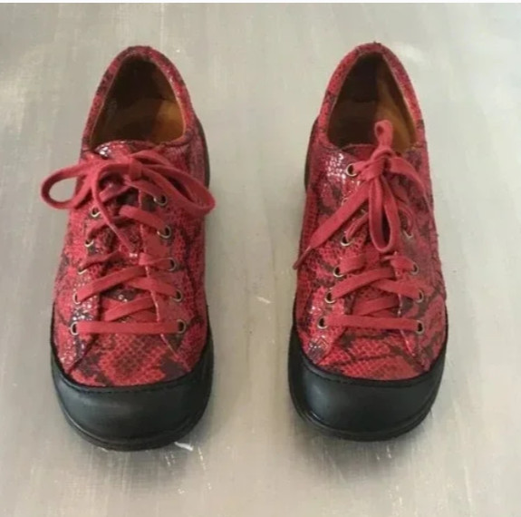 Portofino D-YOU Leather Sneakers Cranberry Black Comfort Shoes Sz Eu 38
