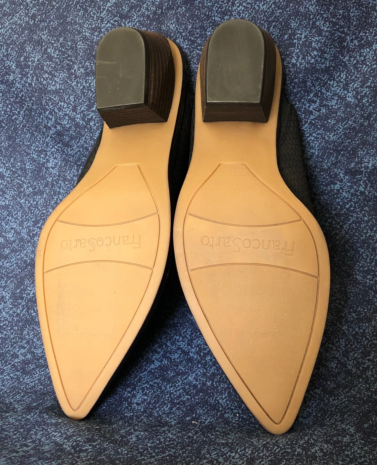 Franco Sarto Sonia Womens Western Mule Sz 8 Bk Embossed Leather Up Never Worn