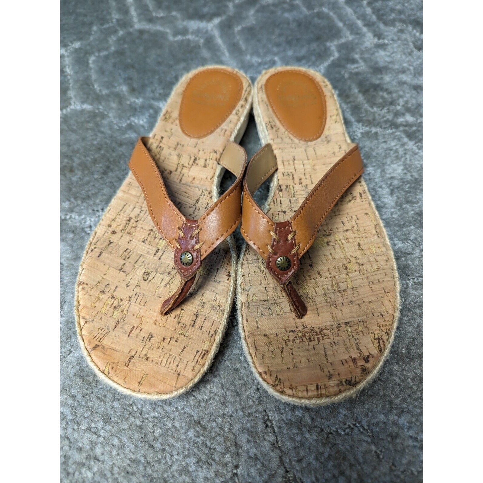 Bass Sunjuns Sunshine Cork Sandals WOMENS SIZE 8M comfy casual travel summer