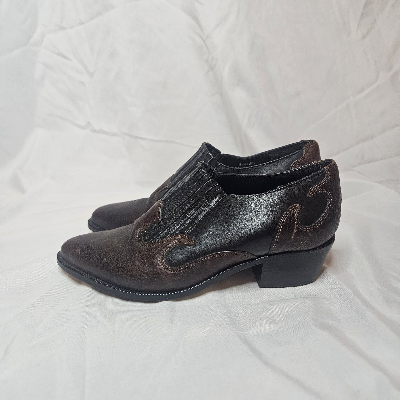 Dingo Bootie Womens 7 Black Leather Cowboy Western Shootie 90s Y2K Shoe