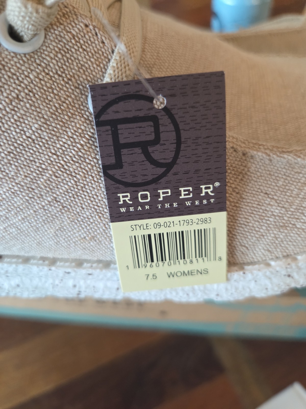 Roper Casual Shoes Womens Hang Loose American Flag Tan Slip On 7.5 NEW!