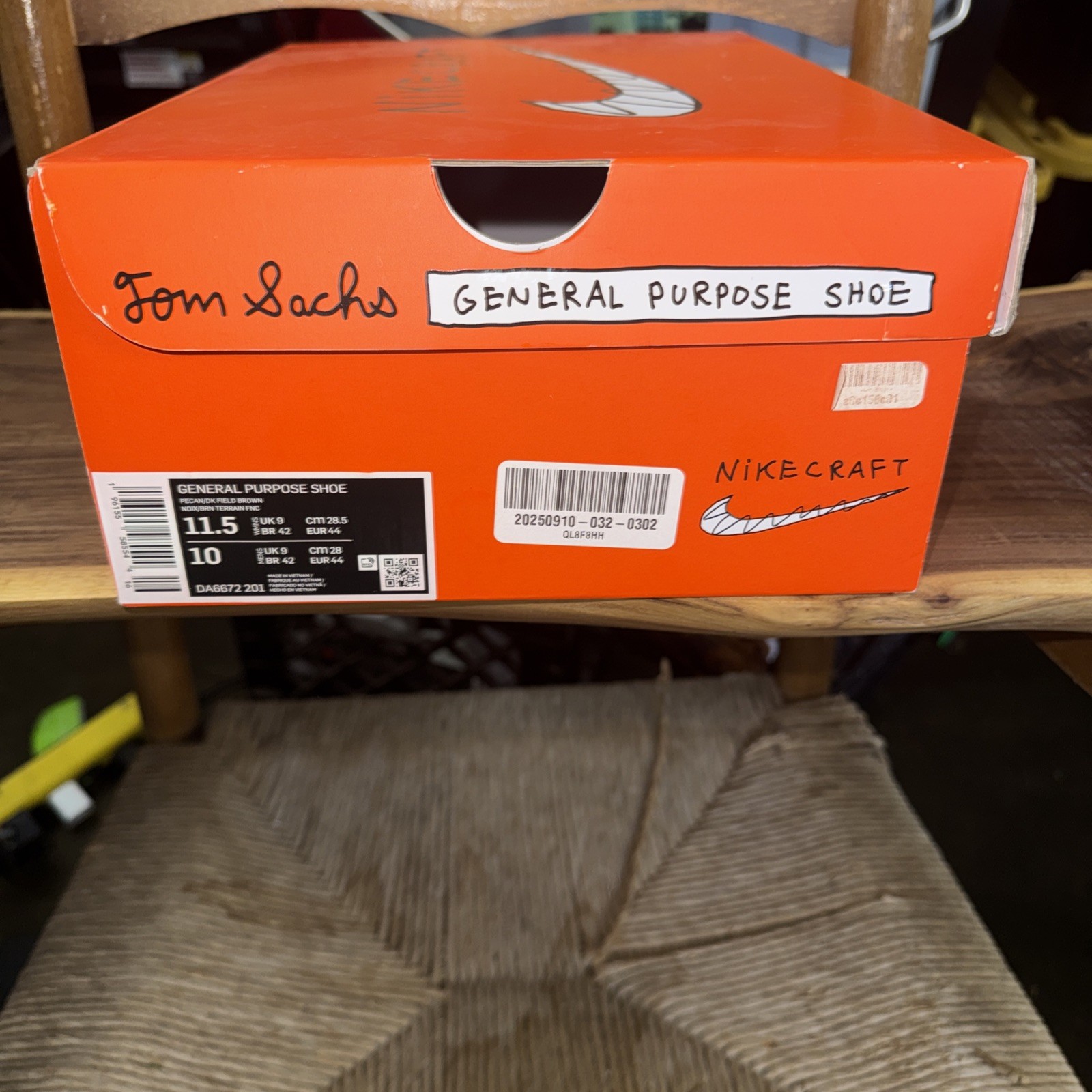 Size 10M/11.5W – Tom Sachs NikeCraft General Purpose Brown DA6672 201