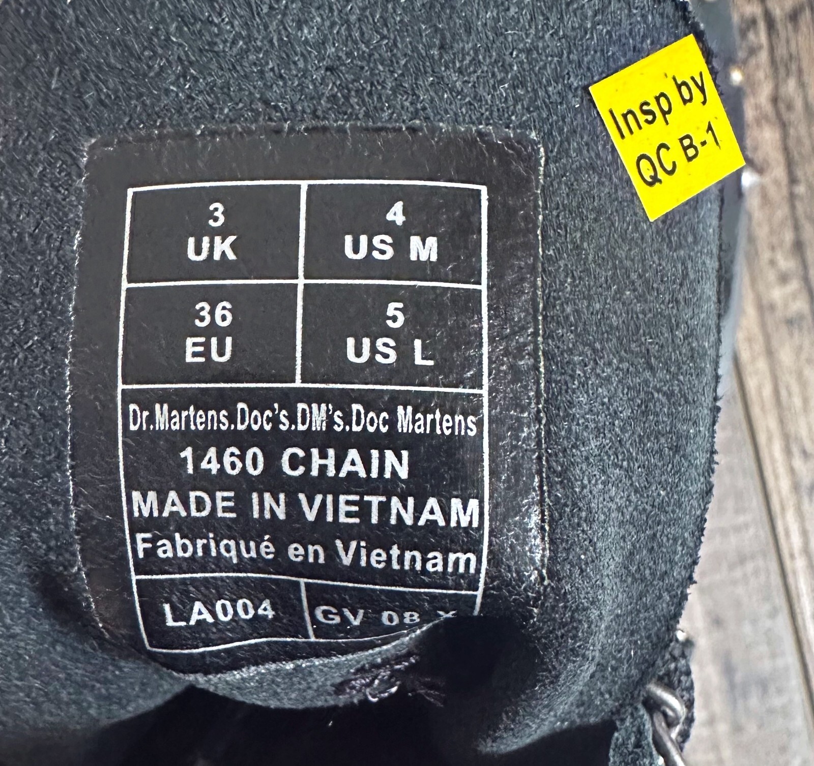 Dr. Martens 1460 Studded Chain Leather Lace Up Utility Boots Size M4 W5 EU36