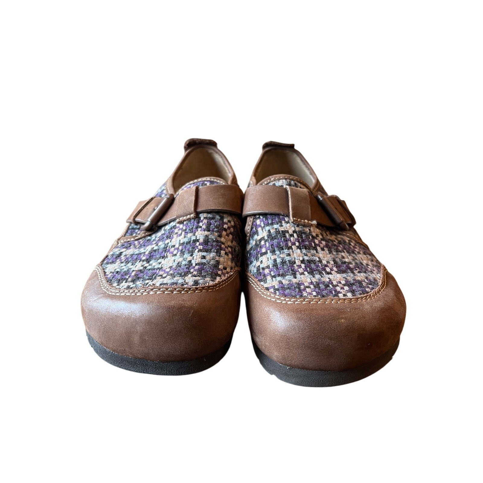 Sofft Slip On Shoes Women’s Size 6 Leather Tweed Shearling Lined Comfort P;aid