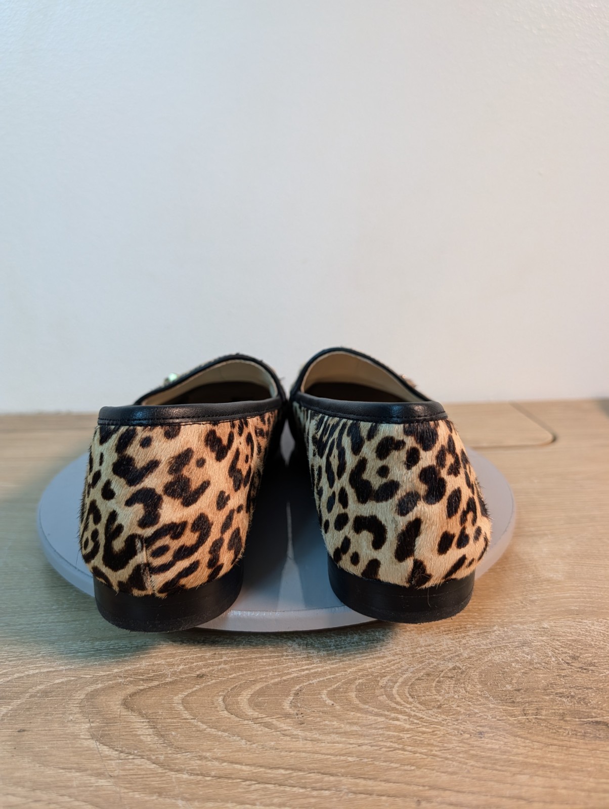 Sam Edelman Lior Penny Loafer Womens Size 10.5 Calf Hair Leopard Print Shoes