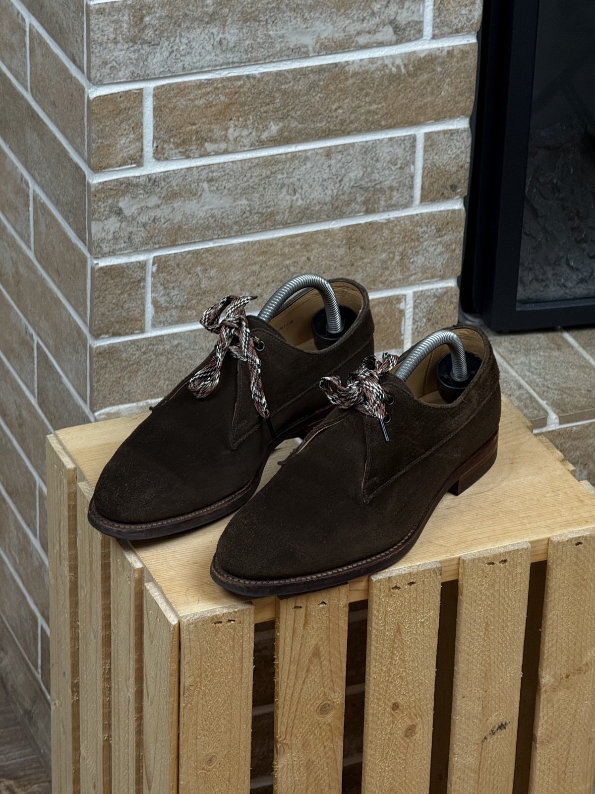 Womans Crockett Jones «Lisa» Brown Suede Derby Shoes Size UK:6.5 EU:39.5