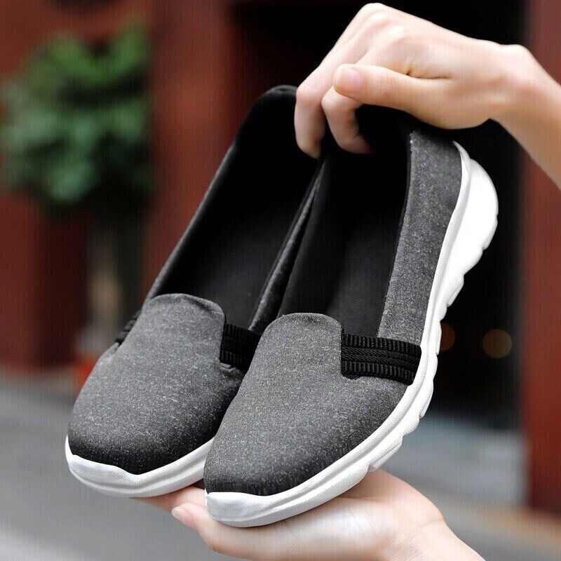 Women Fashion Loafers Shoes Comfortable Sock Slip-on Ballerina Wedge Shoes size