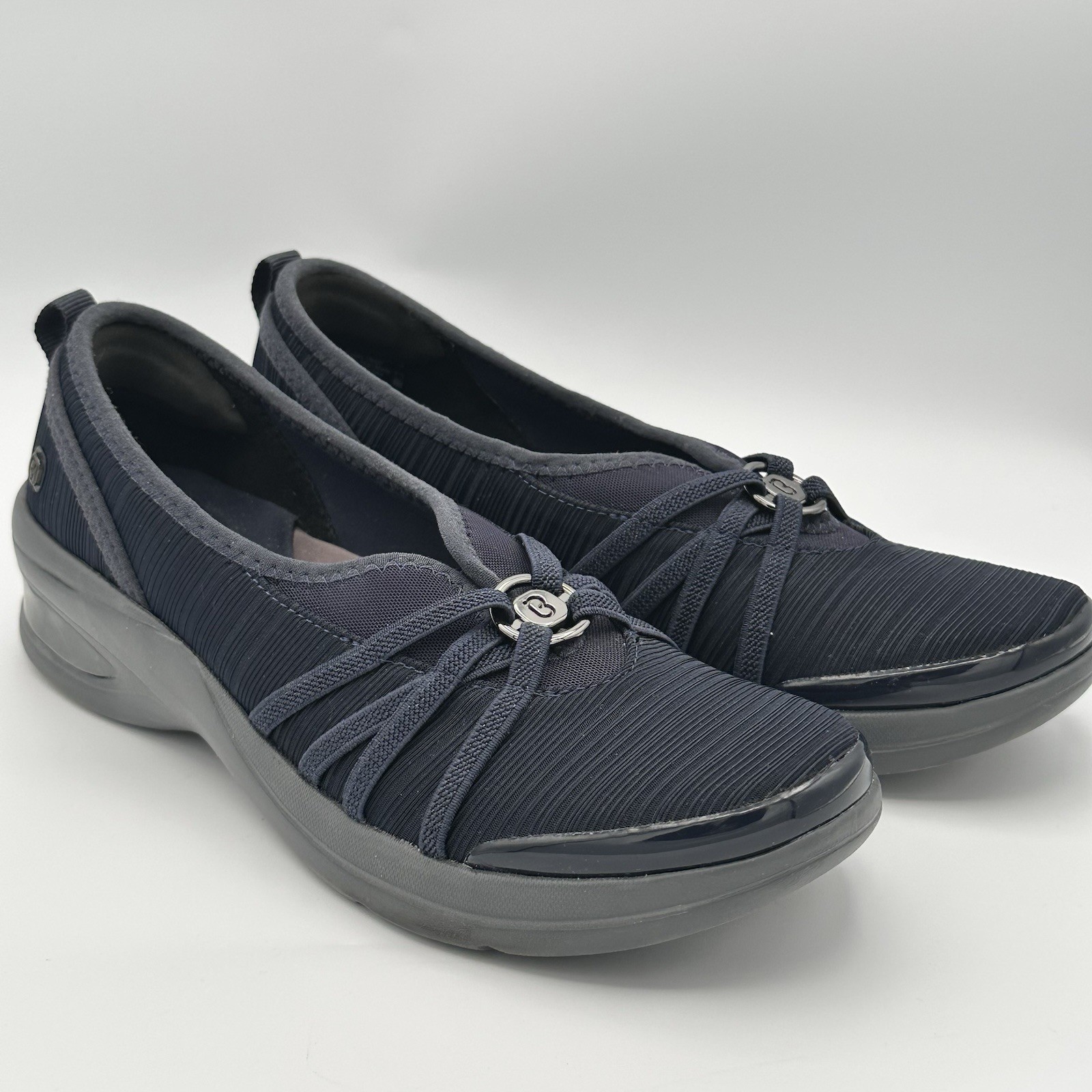 Bzees Rosie Slip On Loafer Shoe Women Size 8M Navy Comfort Casual Travel