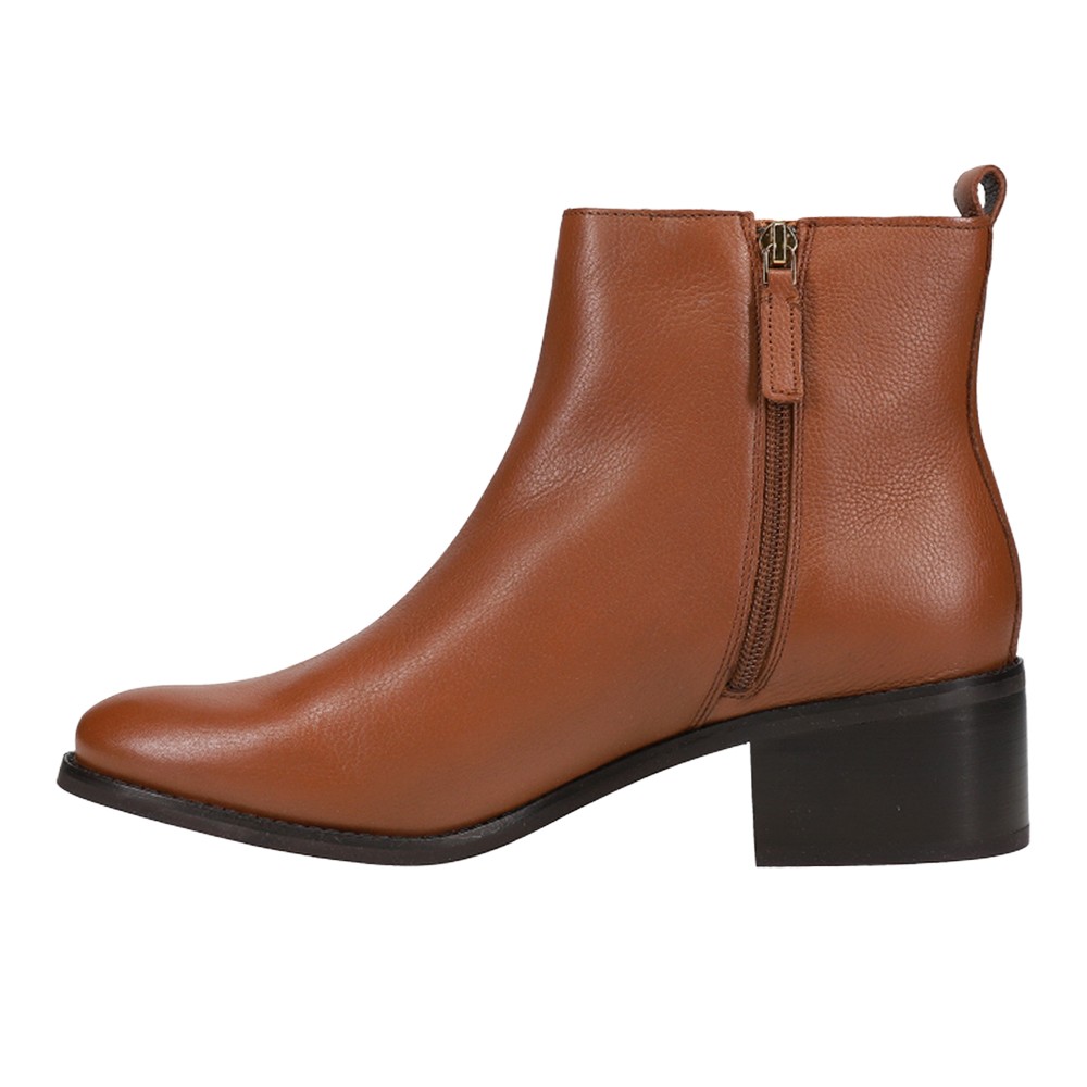 Cole Haan Addie Round Toe Zippered Womens Brown Casual Boots W21605