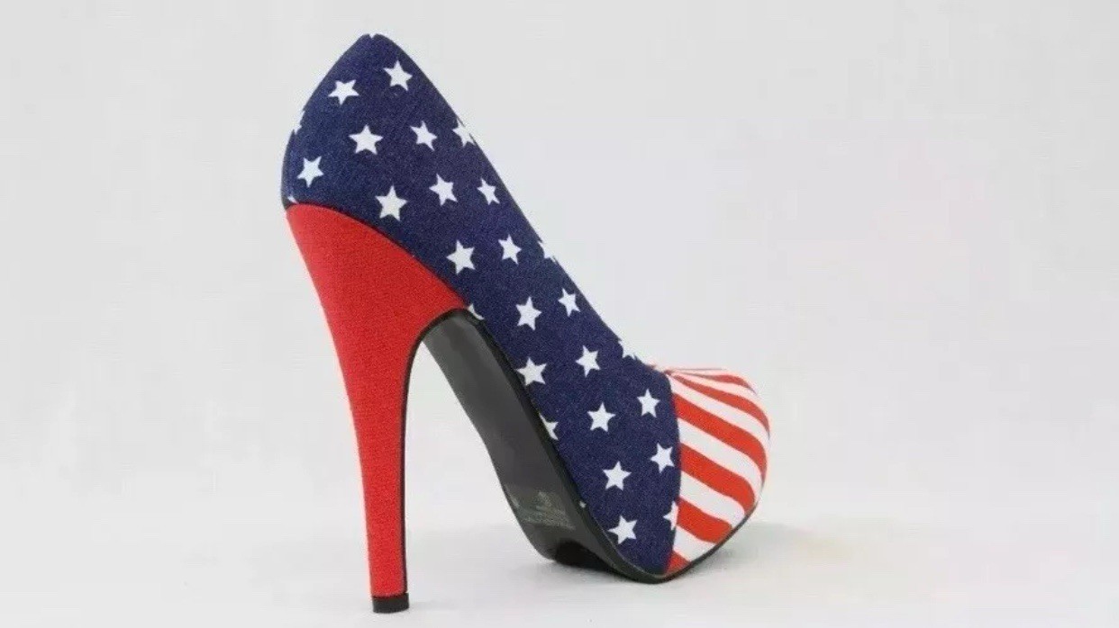 USA American Flag 5” Stiletto Platform Heel Festive July 4th