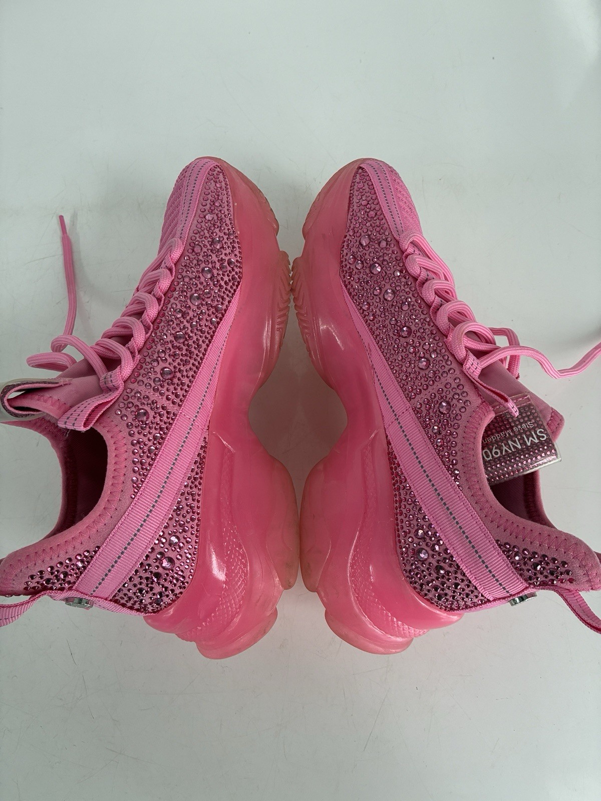 STEVE MADDEN Women’s Hot Pink MAXIMA SM NY90 RHINESTONES SNEAKER-Size 8.5 M