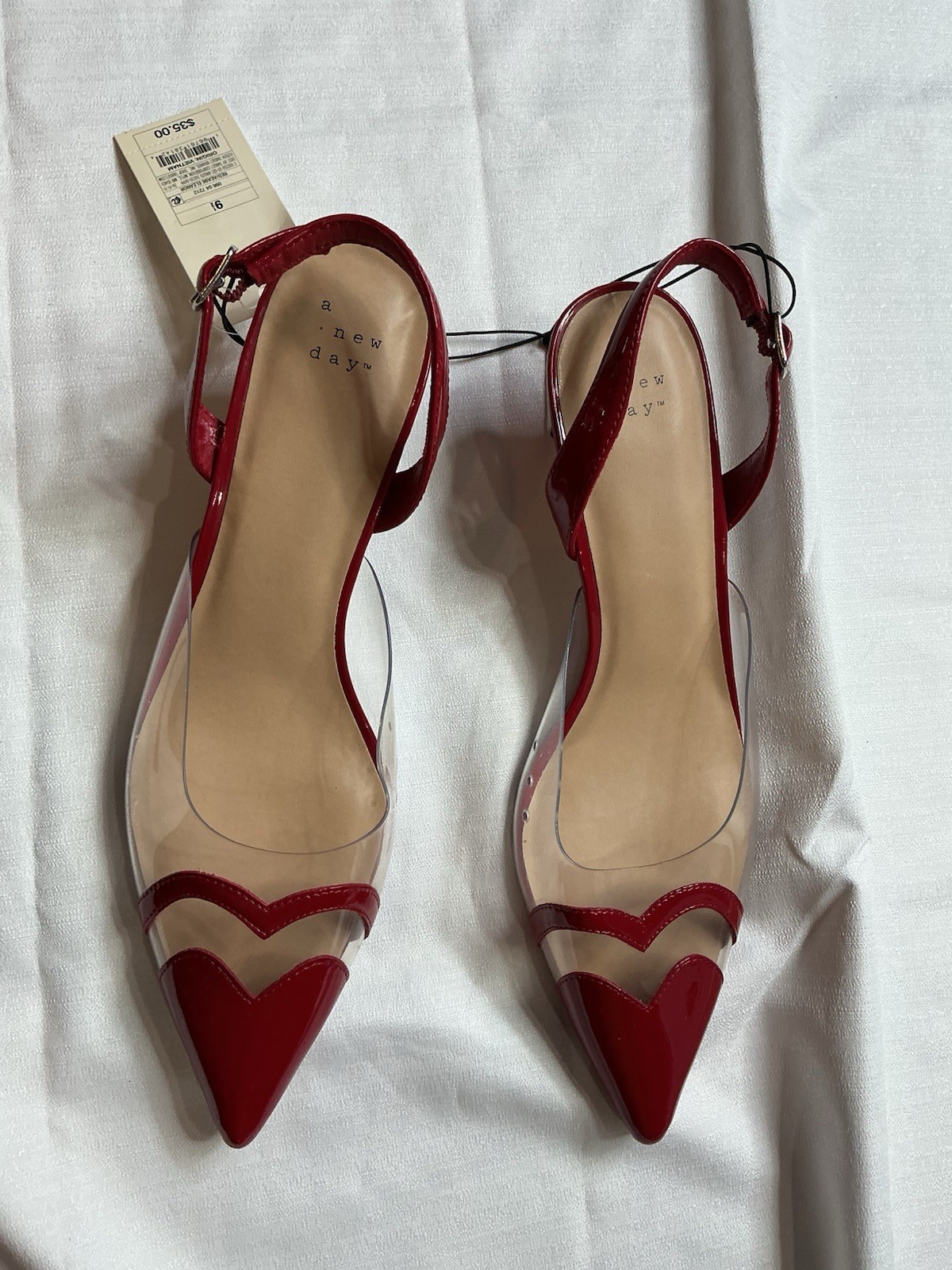 A New Day Heels 9.5 A NEW DAY RED ELEANOR SLINGBACK KITTEN HEELS