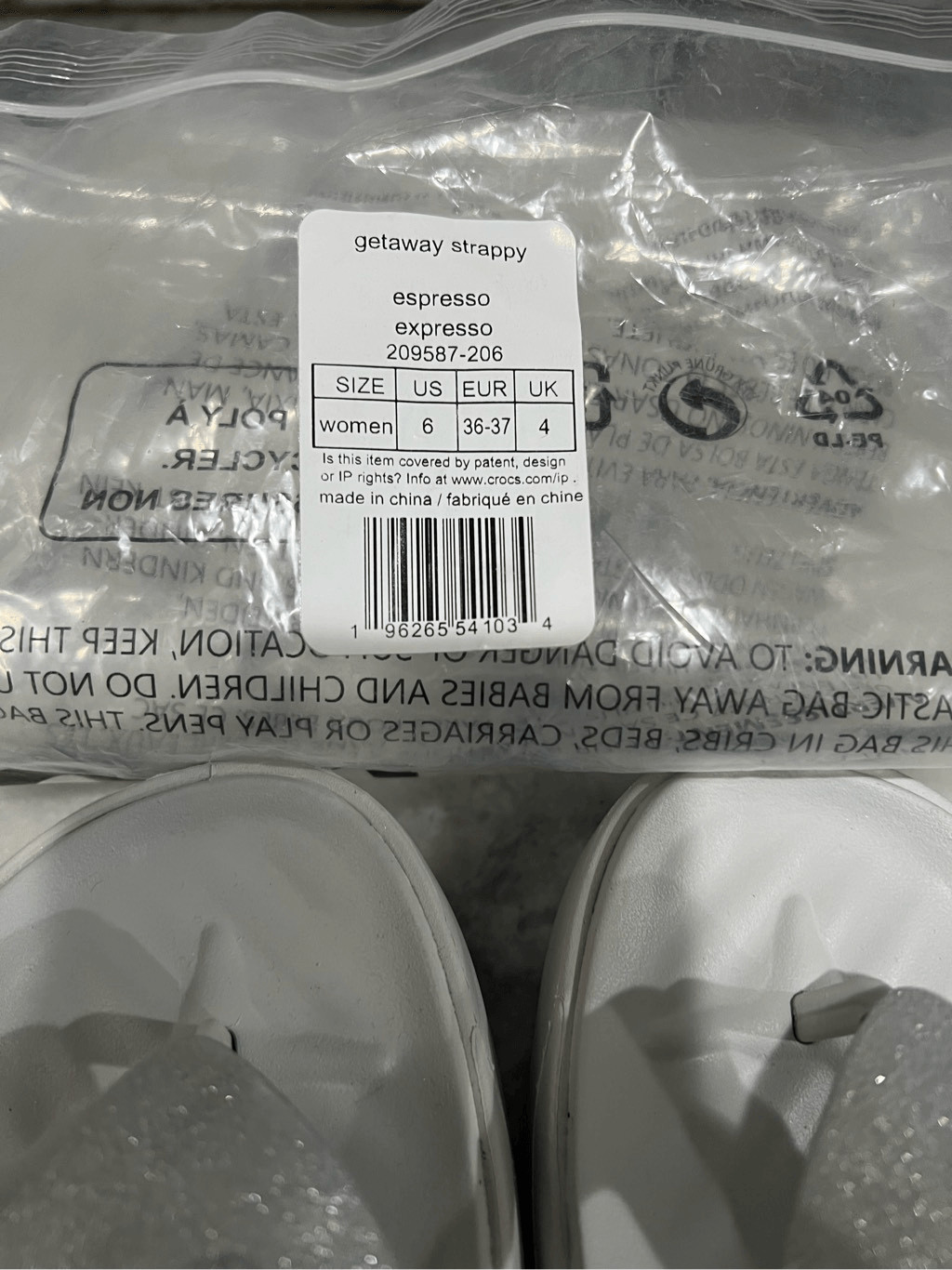 Crocs Getaway Strappy Flip Flops (Women’s Size 6, Espresso, Style 209587-206)