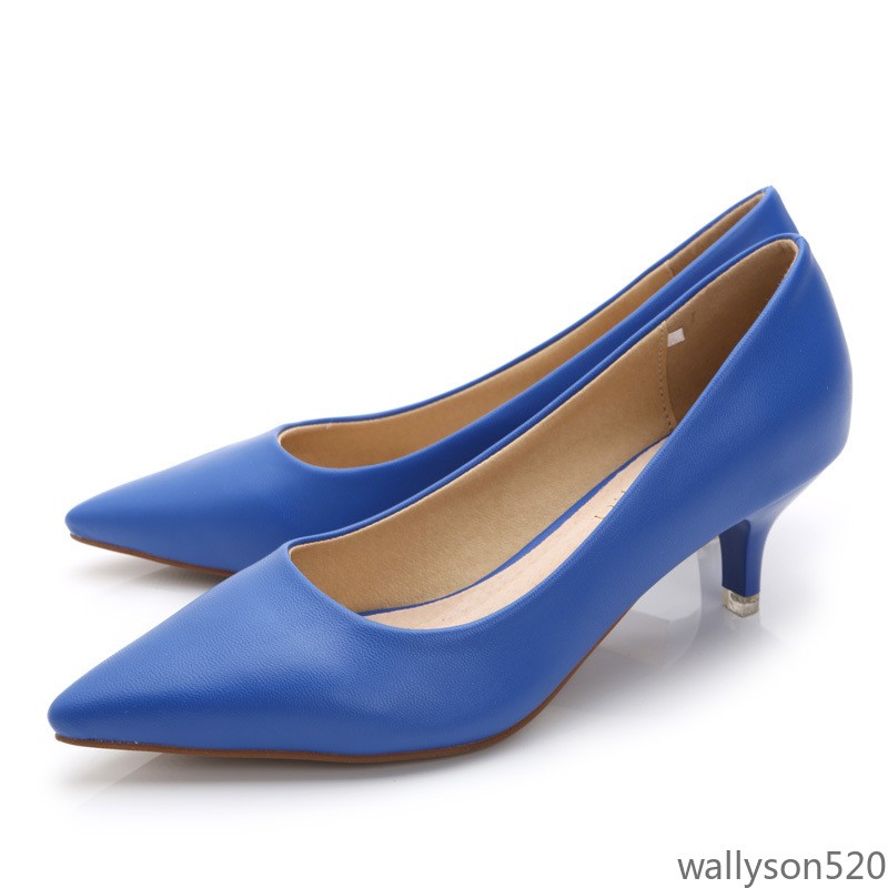Women Pointed Toe Shoes Multi Color Solid Leather Slip On Dress Wedding Pumps