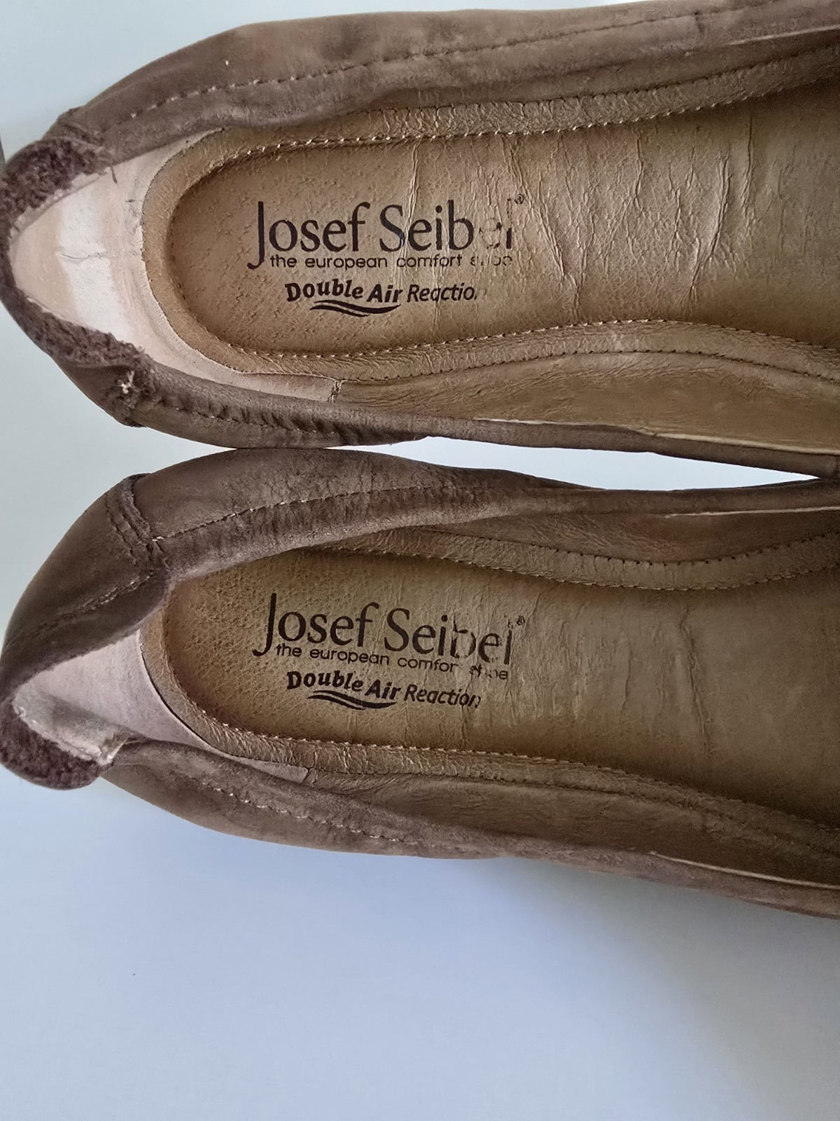 Josef Seibel Pippa Ballet Flats 7 38 Brown Suede Leather Studded Cap Toe Shoes