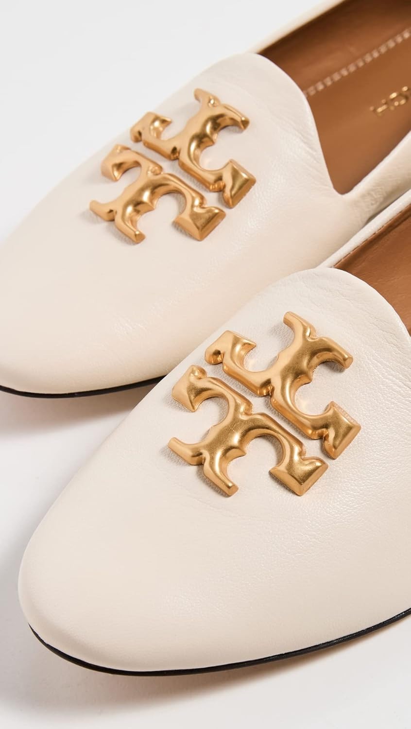 Tory Burch Womens Ivory White Soft Leather Eleanor Ballet Loafers, Sz 11 8328-9