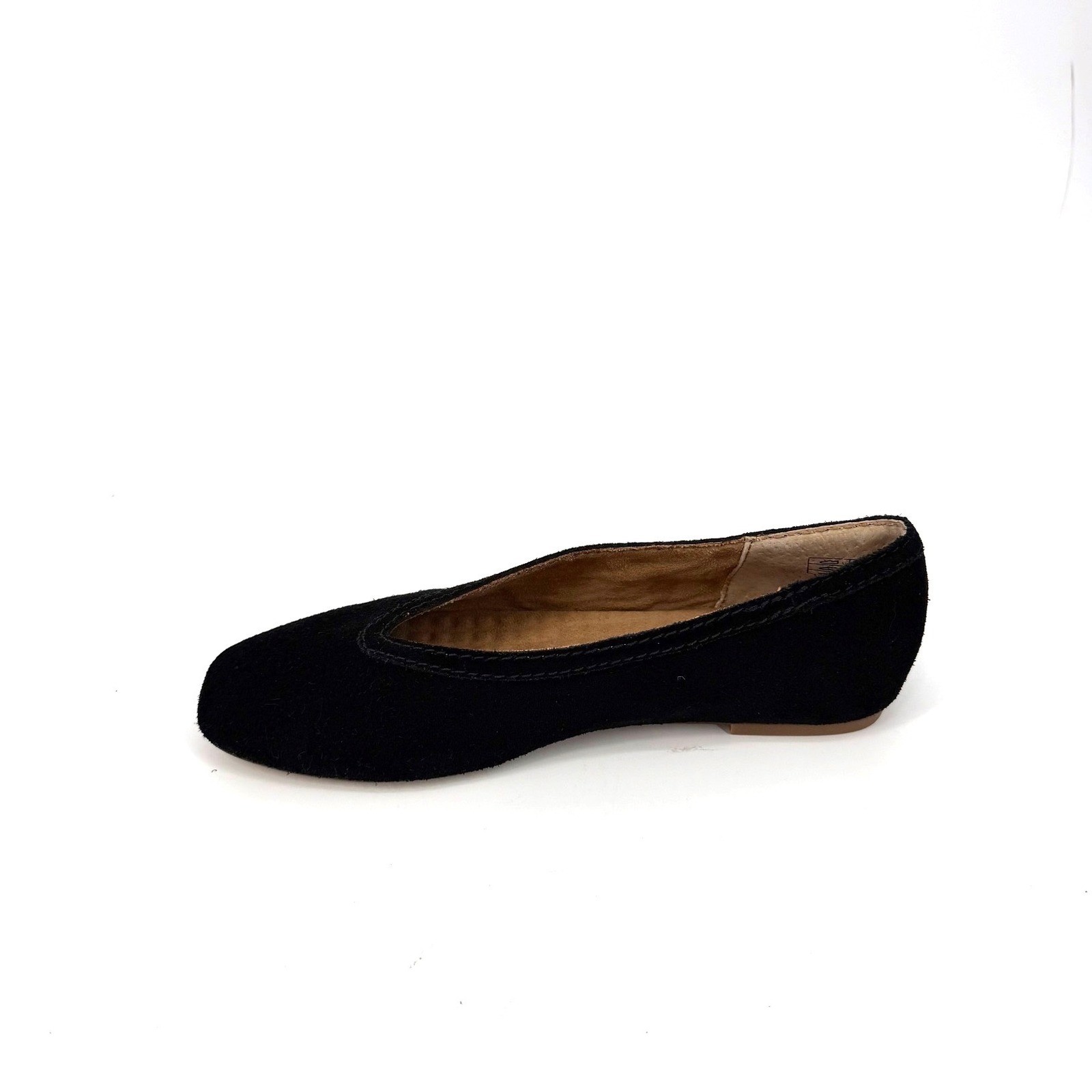 NEW Kelsi Dagger Brooklyn Freya Black Suede V-Cut Square Toe Ballet Flats 6.5