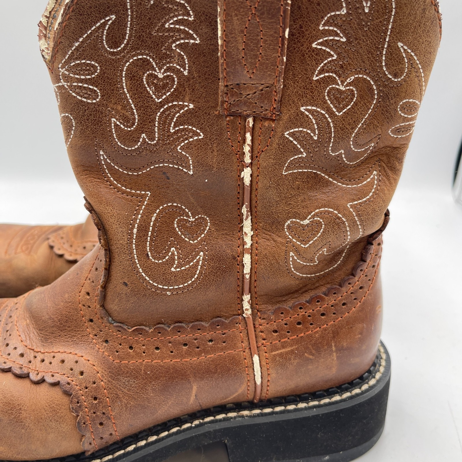 Ariat Fatbaby 10000860 Women’s 7 B Ankle Boots Saddle Leather Cowgirl Western