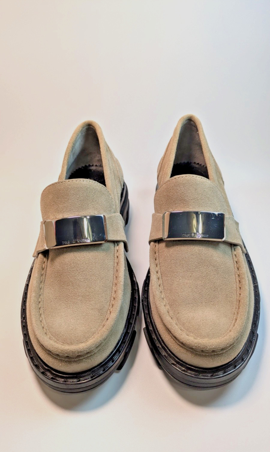 Rag & Bone Shiloh 2.0 Tan Suede Chunky Lug Sole Loafers Women’s- Size 37.5 NEW