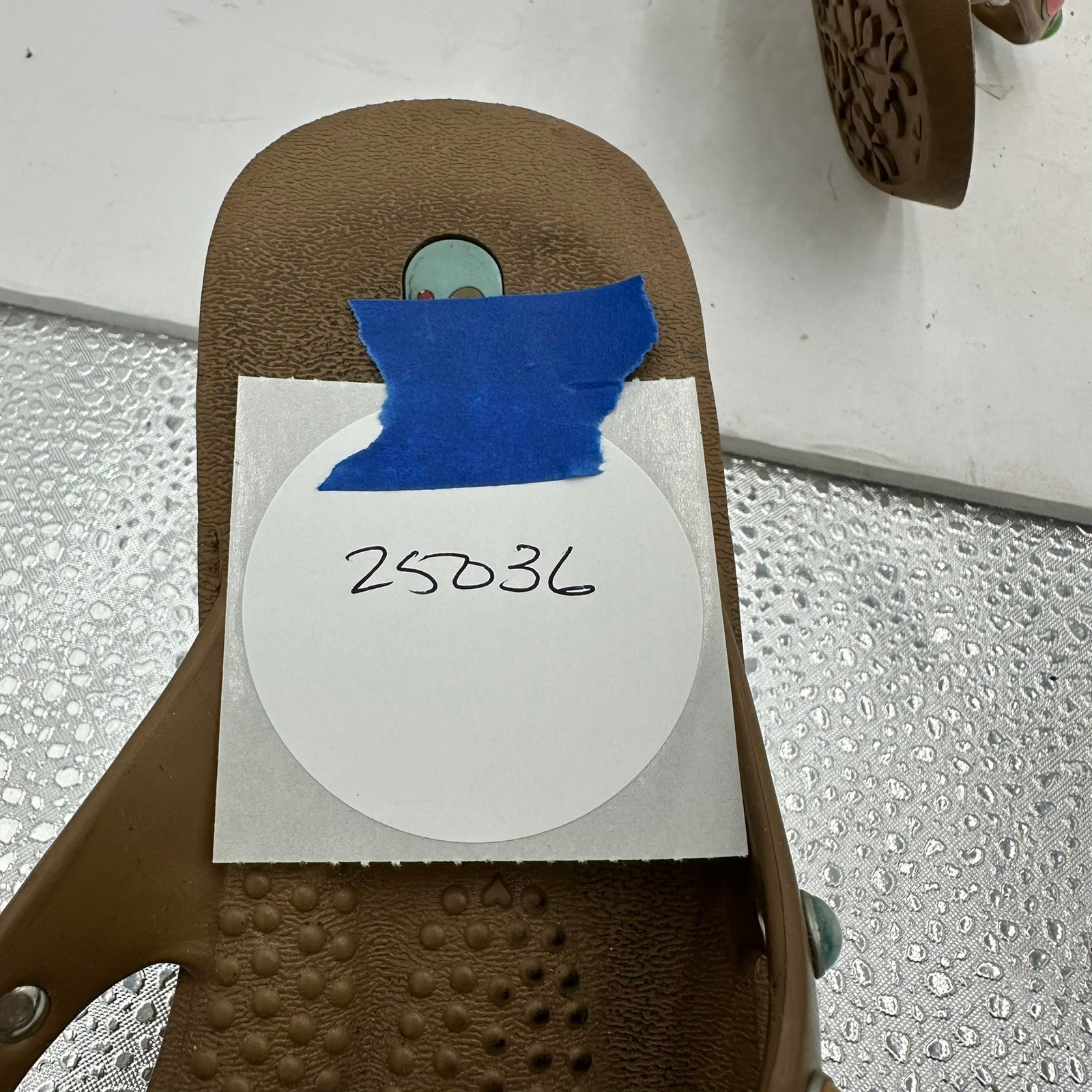 Oka B Womens Brown Studded Wedge Flip Flop Sandals Size S Made in USA 25036