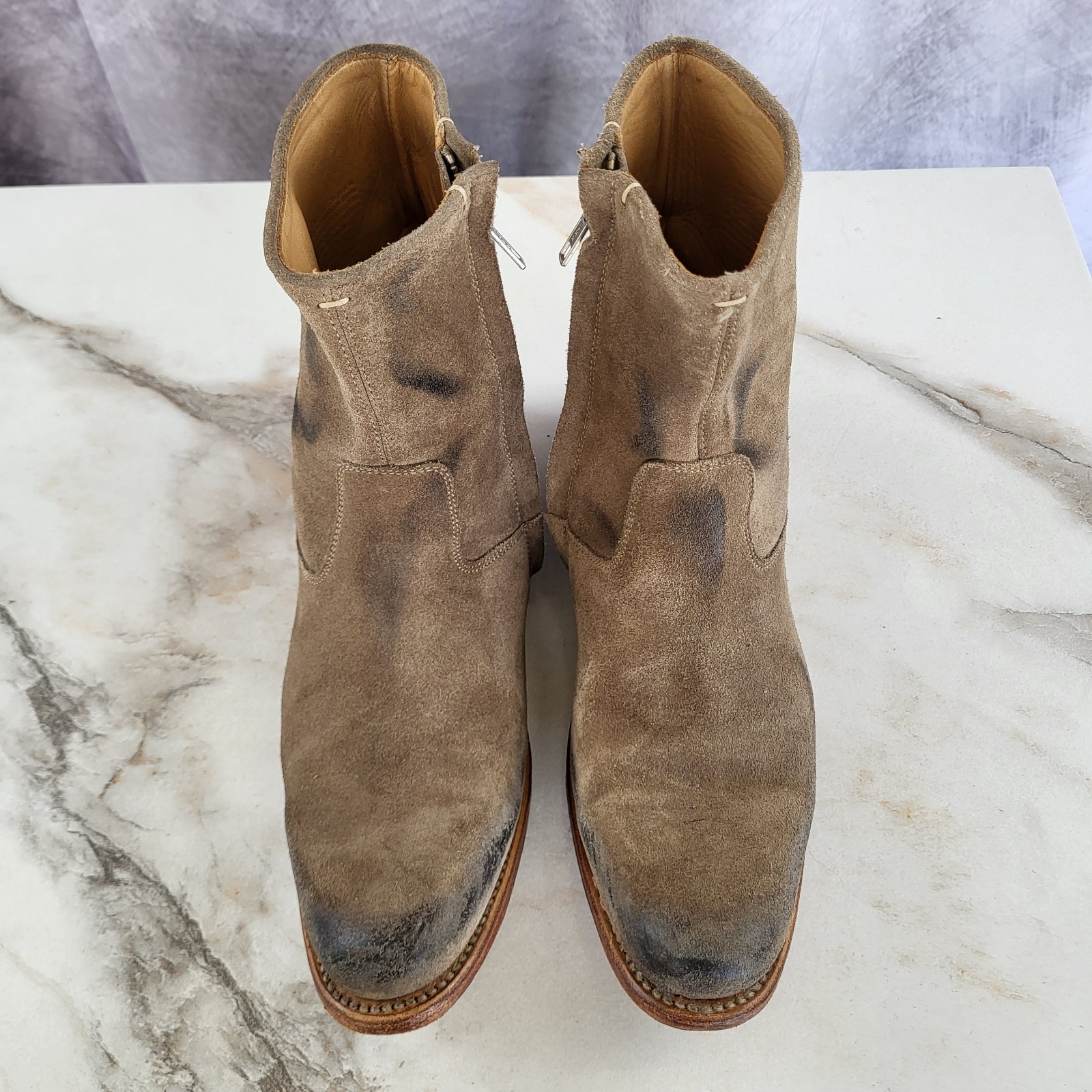 N.D.C Tusitania Hand Made Suede Zip Up Boots Women’s Size 39 Tan