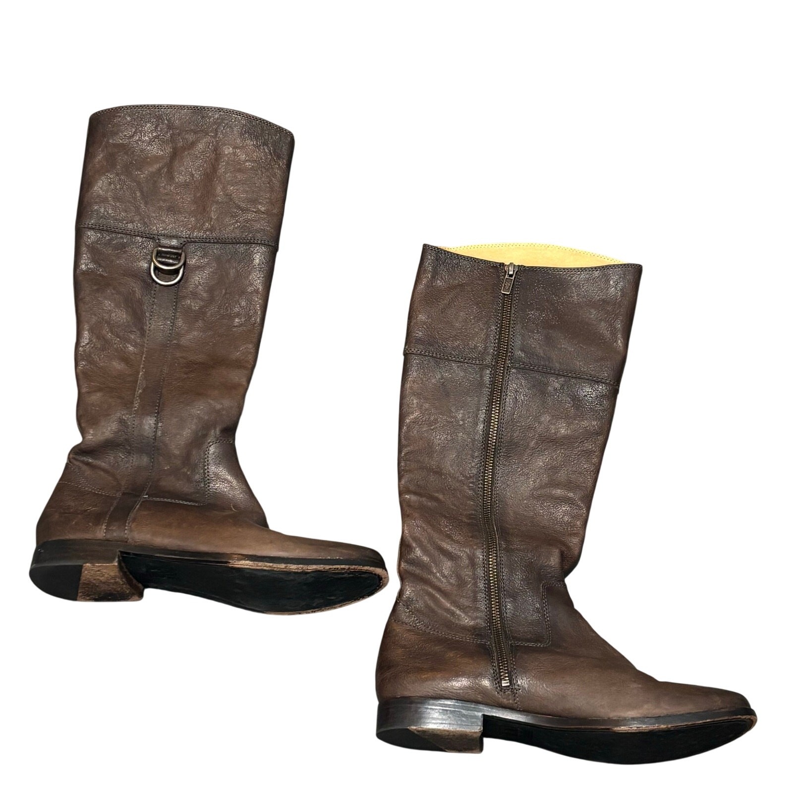 Frye Anna D Ring Brown Leather Knee High Boots – size 9.5M