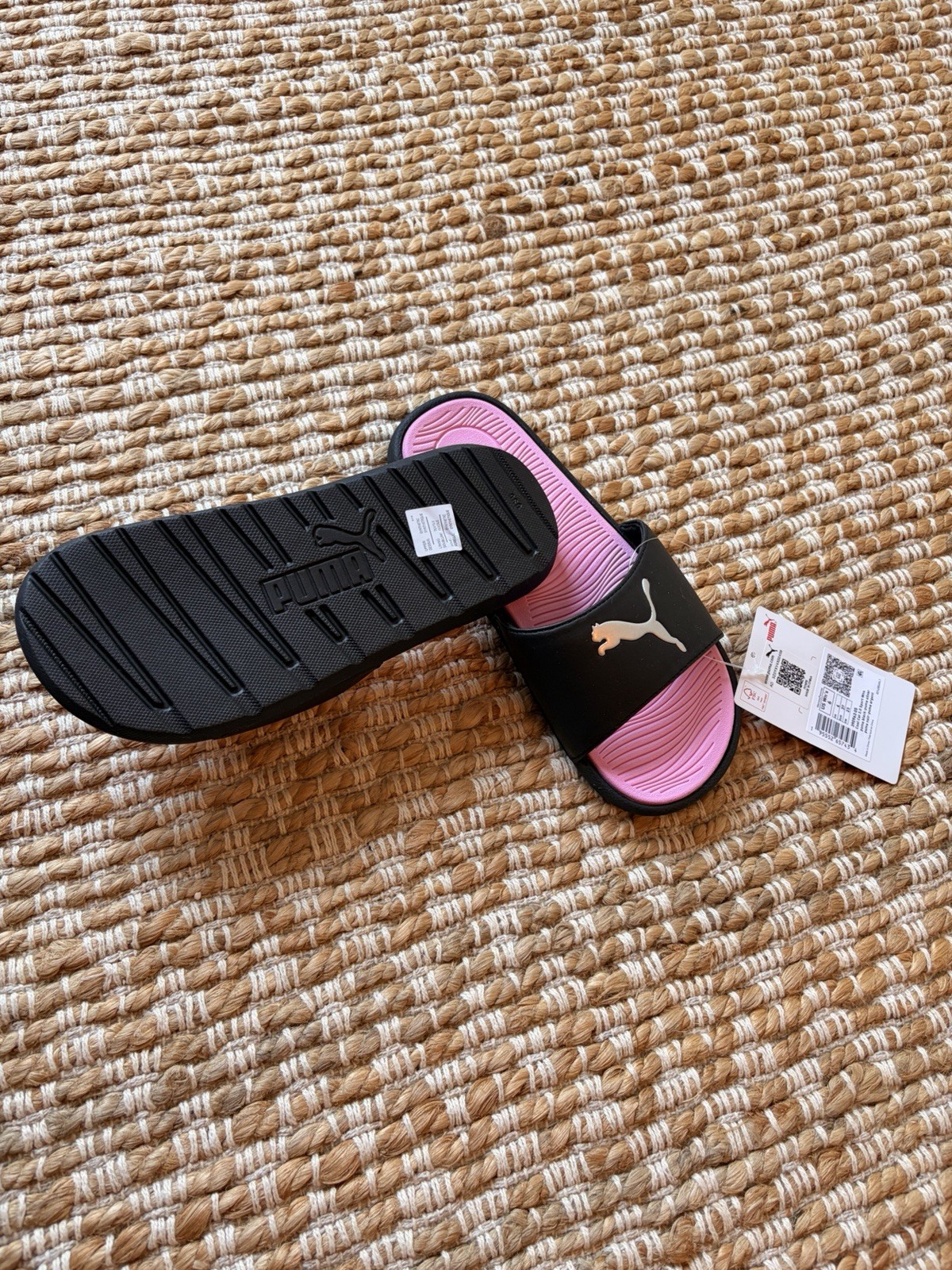 Puma Black & Pink Slide Sandals with White Logo. Cool cat 2.0 sport women’s 6