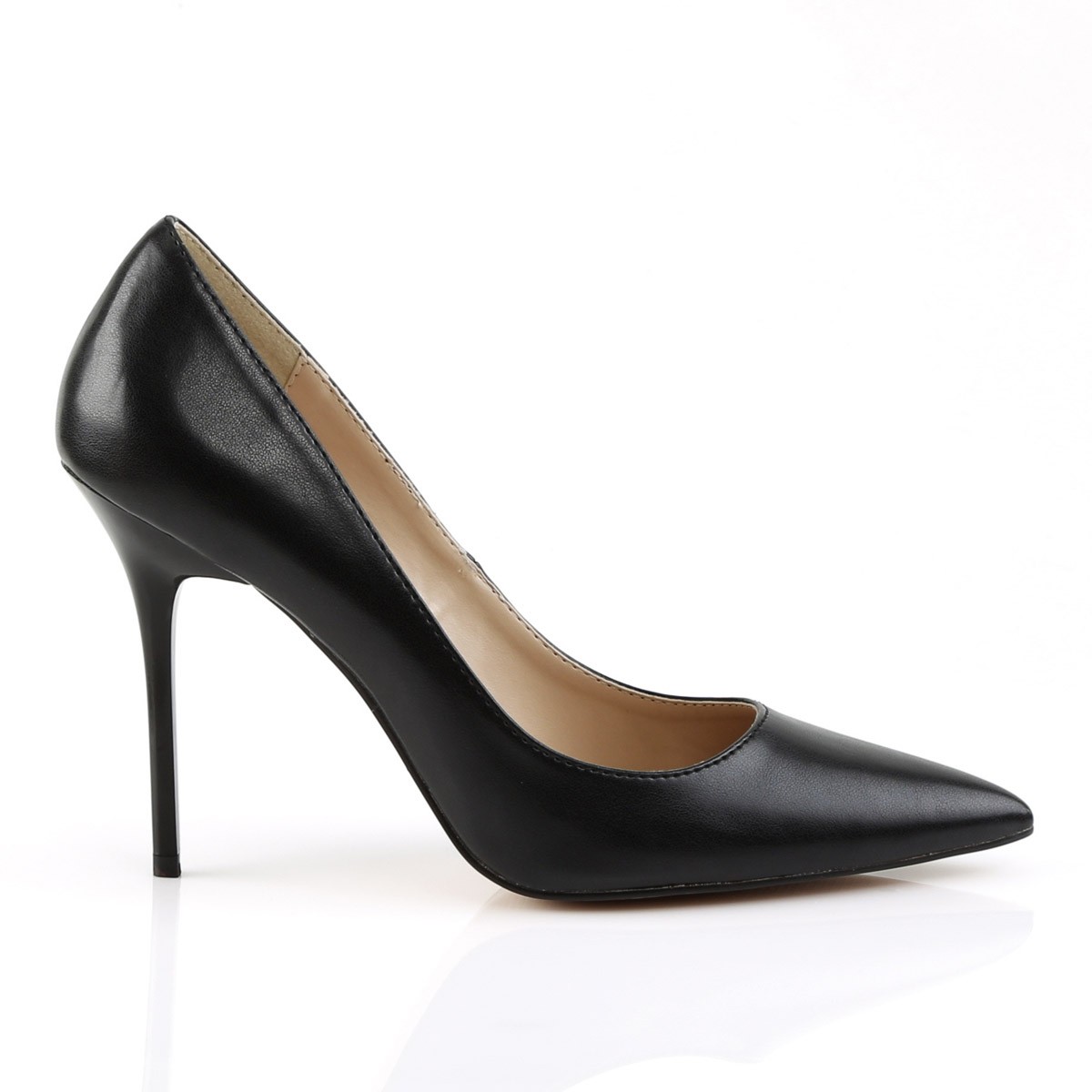 Pleaser Classique 20 4″ Pointed-Toe Stiletto Pumps Pointed Blk Kid Pu sz 6